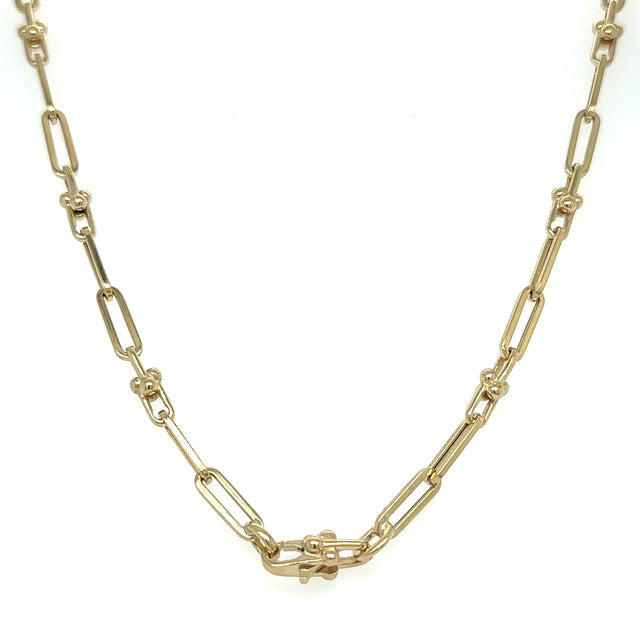 Collar U-Link De Oro Amarillo De 14Kt Con Clip De 15.90 G