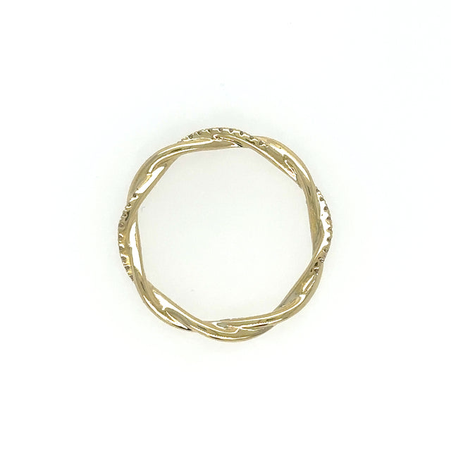 Anillo De Oro Amarillo De 14 Quilates Con Diamantes 0.17 Ct.
