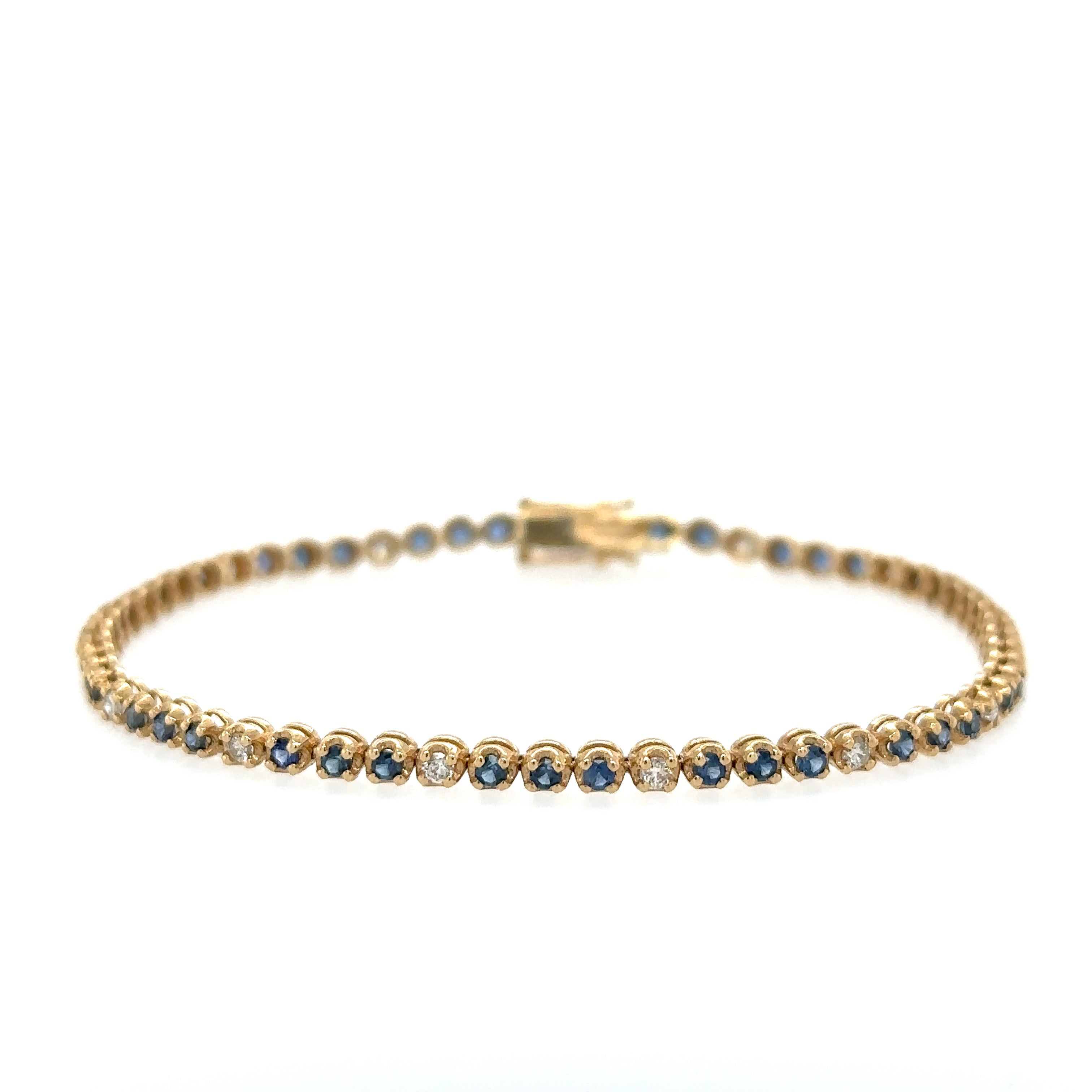 Pulsera de Diamantes & Zafiro en Oro Amarillo de 14K 1.68ct