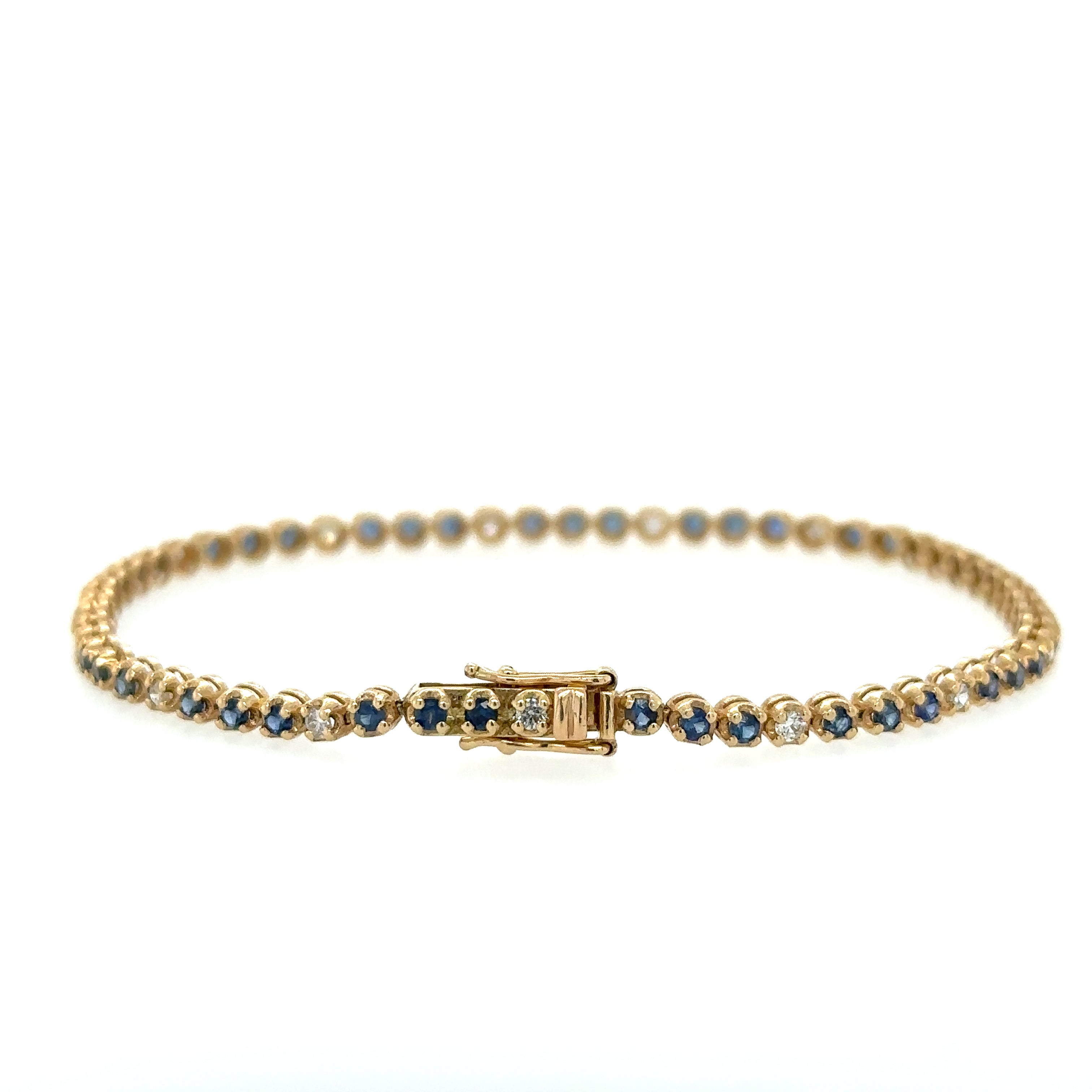 Pulsera de Diamantes & Zafiro en Oro Amarillo de 14K 1.68ct
