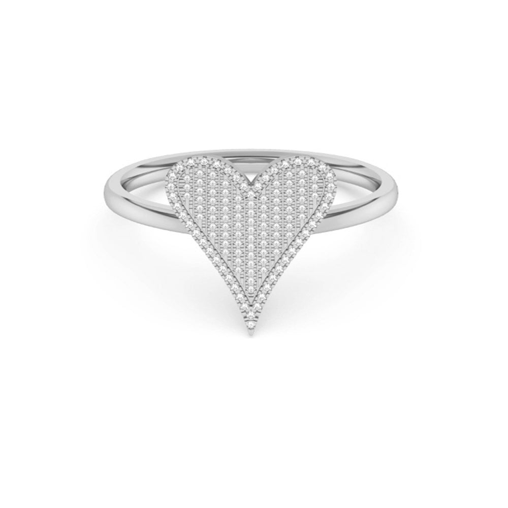 Anillo Corazón De Diamante En Oro Blanco De 14K .20Ct