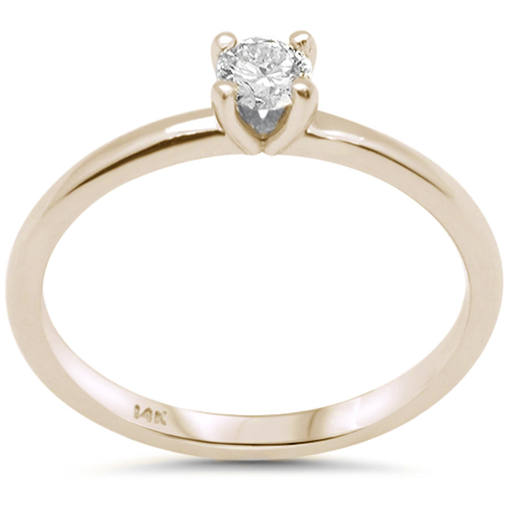 Anillo Solitaire De Diamante En Oro Amarillo De 14K .30Ct