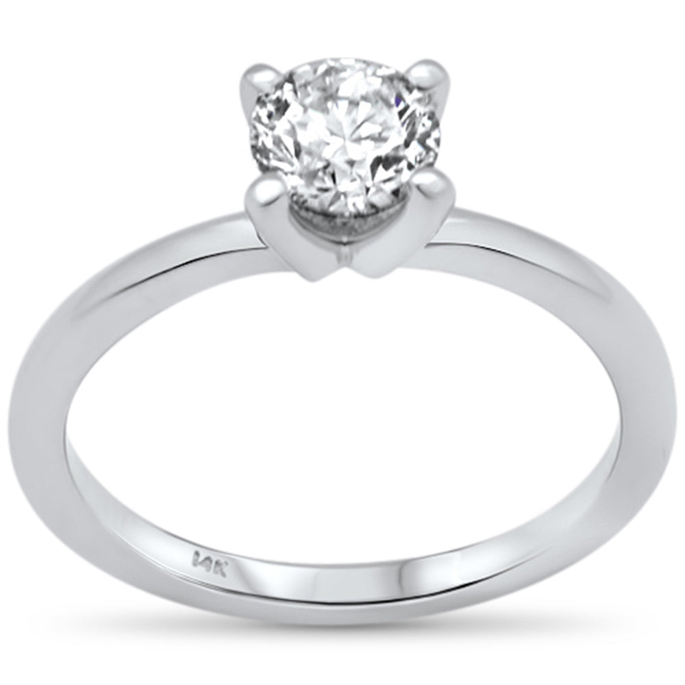 Anillo Solitaire De Diamante En Oro Blanco De 14K .79Ct