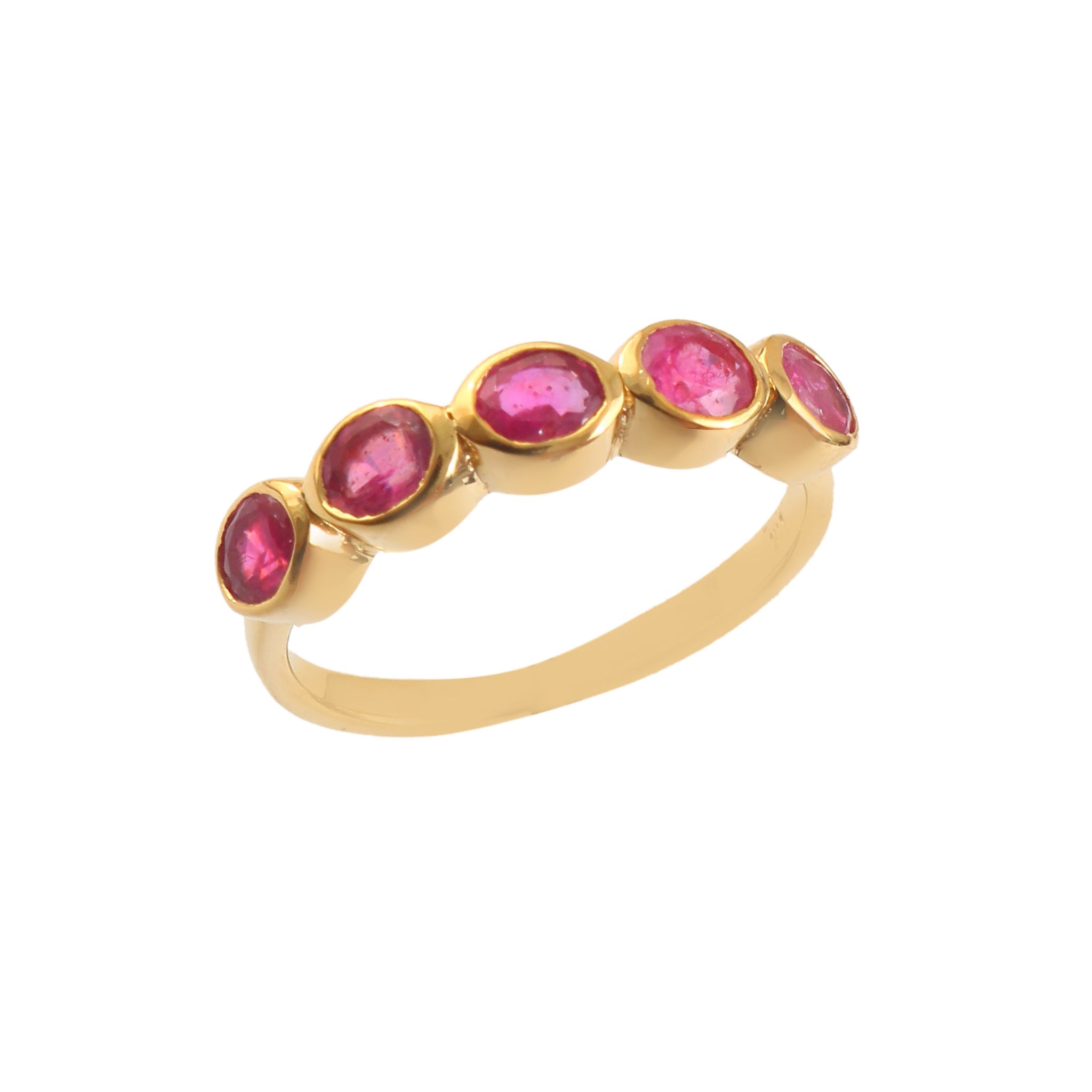 Anillo En Oro Amarillo De 14K Con Zafiro Rosa 1.25 Ct