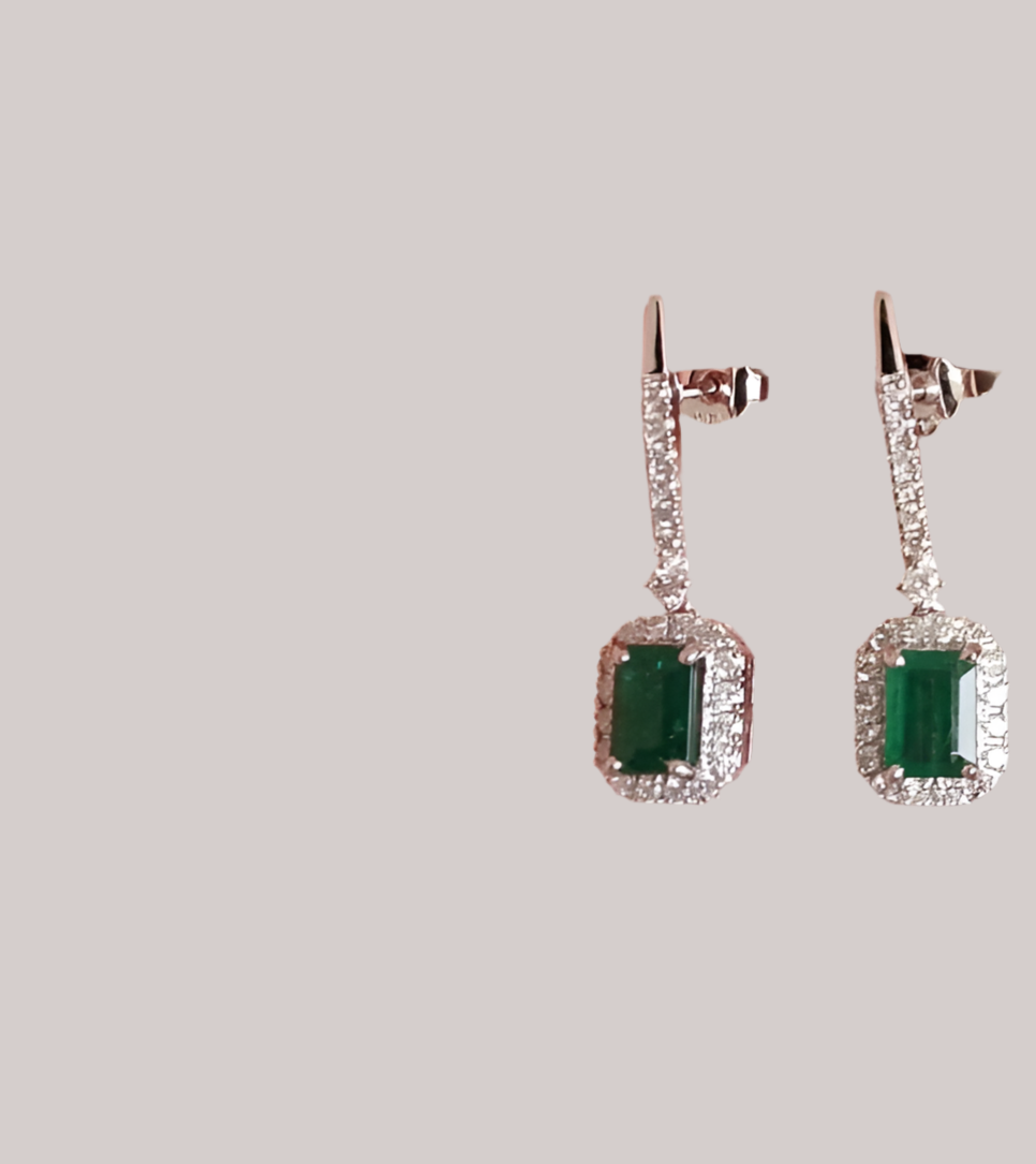 Aretes 2.27 ct diamante 0.70 ct oro 14k