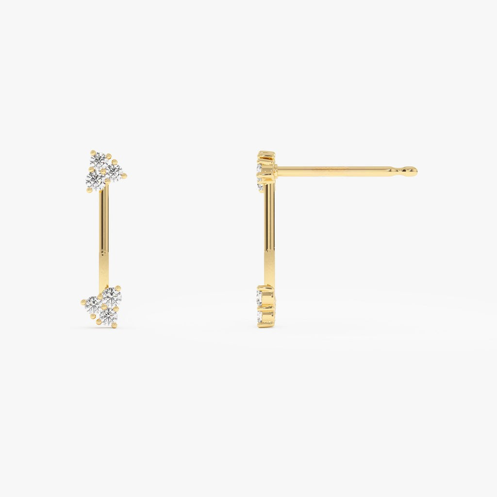 Aretes Colgantes De Diamante En Oro Amarillo De 14 K 0.3Ct