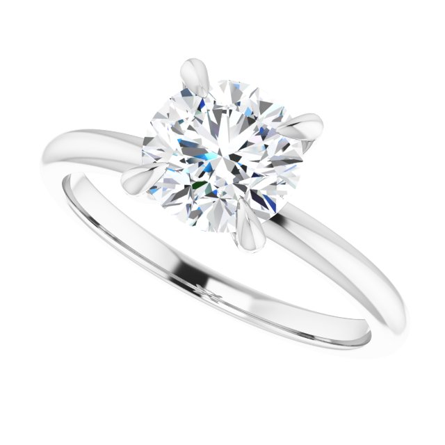 Anillo de Compromiso con Diamante Natural Redondo 1.00 Quilates, en Oro Blanco de 14K Certificado IGI