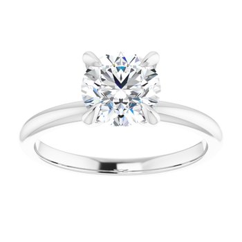 1.06 Carat Round Lab Diamond Engagement Ring, IGI Certified, in 14K White Gold