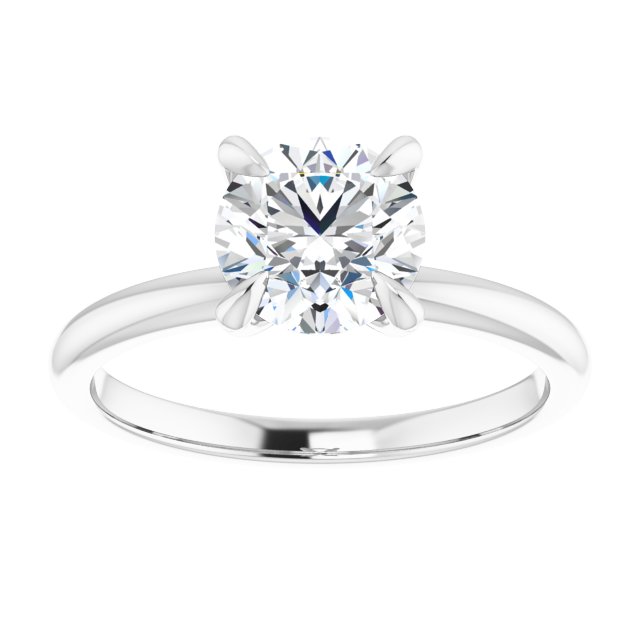Anillo de Compromiso con Diamante Natural Redondo 1.00 Quilates, en Oro Blanco de 14K Certificado IGI
