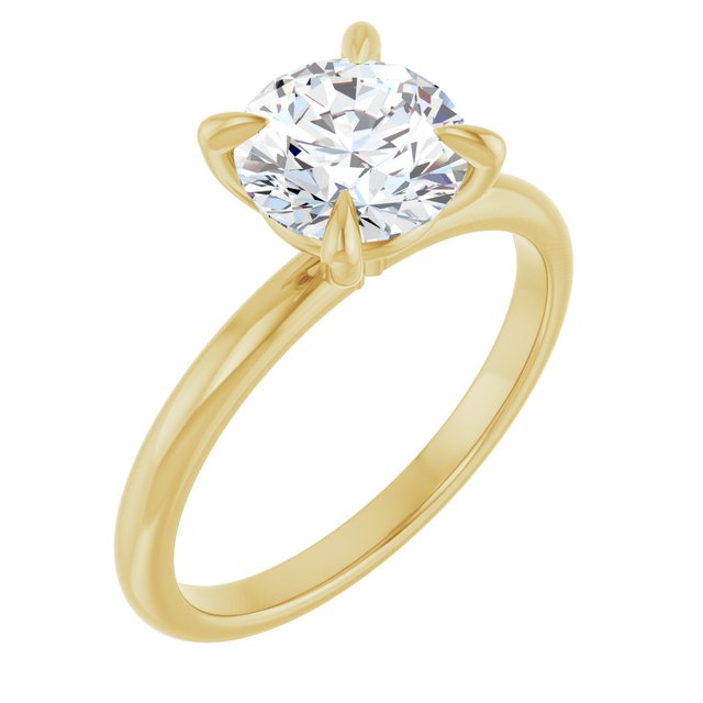 Anillo de Compromiso con Diamante de Laboratorio Redondo 1.50 Quilates, Certificado IGI, en Oro Amarillo de 14K