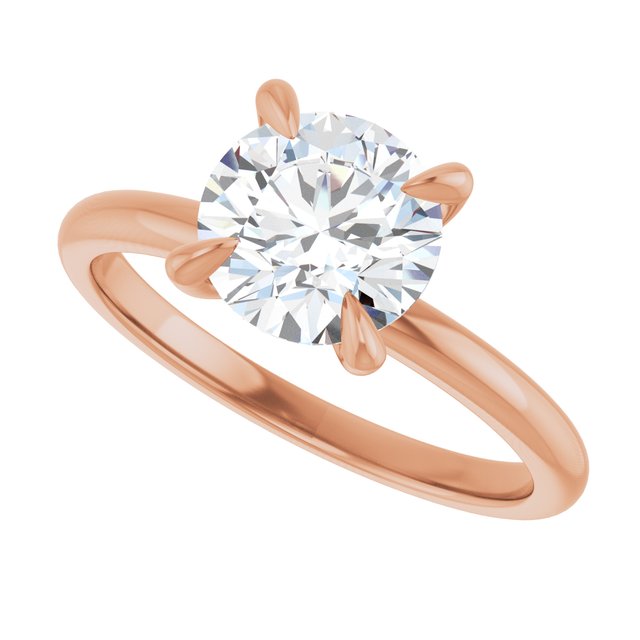 Anillo de Compromiso con Diamante de Laboratorio Redondo 1.50 Quilates, Certificado IGI, en Oro Rosa de 14K