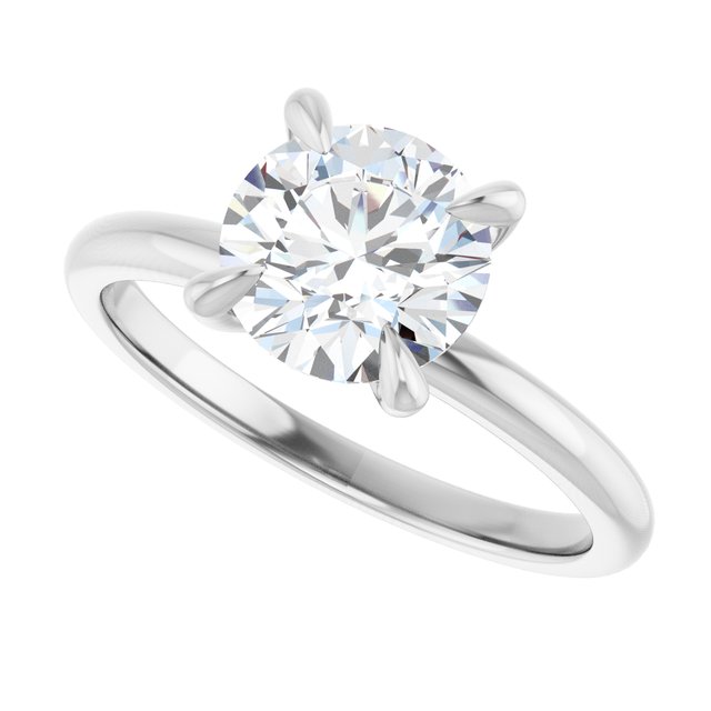 Anillo de Compromiso con Diamante de Laboratorio Redondo 1.50 Quilates, Certificado IGI, en Oro Blanco de 14K