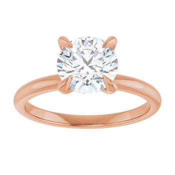 Anillo de Compromiso con Diamante de Laboratorio Redondo 1.50 Quilates, Certificado IGI, en Oro Rosa de 14K