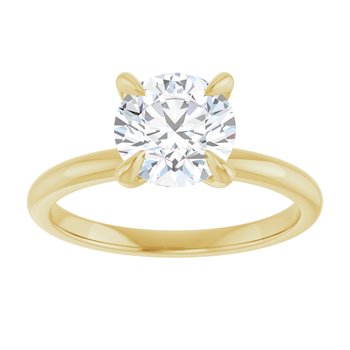 Anillo de Compromiso con Diamante de Laboratorio Redondo 1.50 Quilates, Certificado IGI, en Oro Amarillo de 14K
