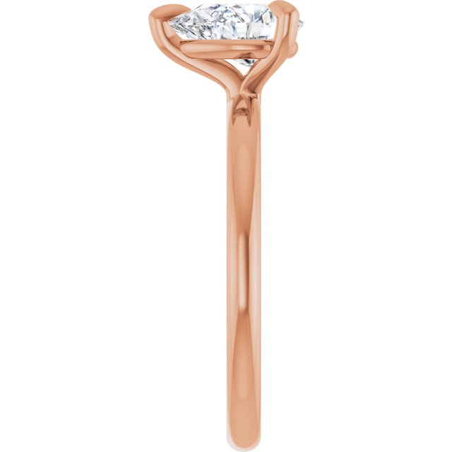 Anillo de Compromiso con Diamante de Laboratorio en Forma de Pera de 1 Quilate en Oro Rosa de 14K Certificado IGI