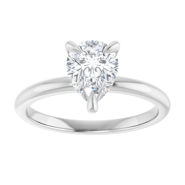 Anillo de Compromiso con Diamante de Laboratorio en Forma de Pera de 0.8 Quilate en Oro Blanco de 14K Certificado IGI