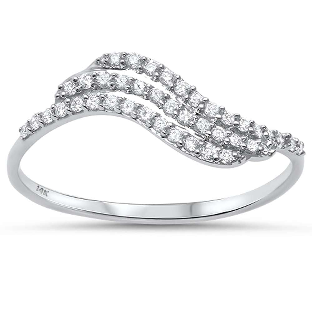 Anillo De Diamante En Oro Blanco De 14K .16 Ct