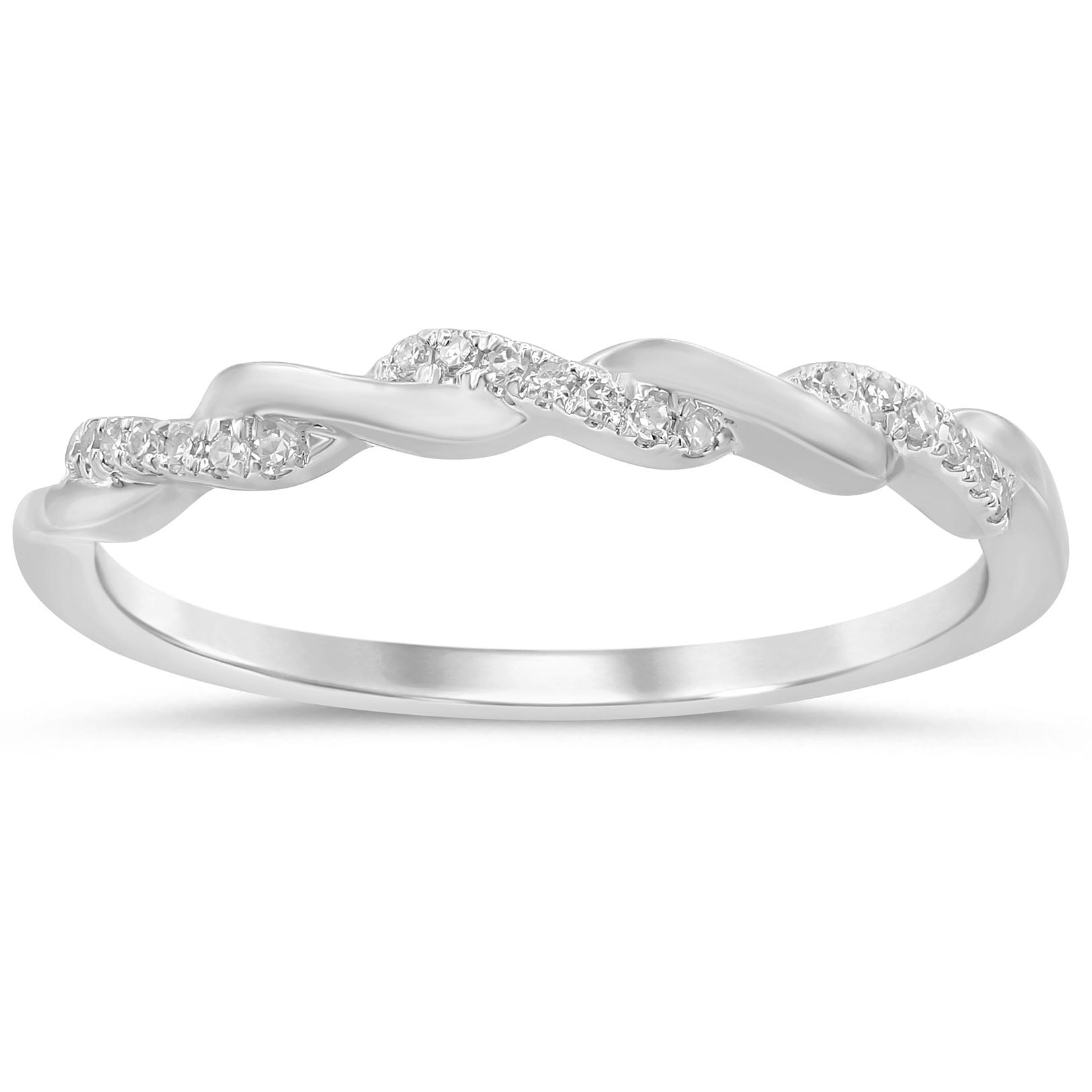 Anillo De Diamante En Oro Blanco De 14K .05Ct
