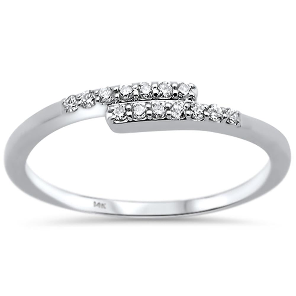 Anillo De Diamante En Oro Blanco De 14K .10 Ct