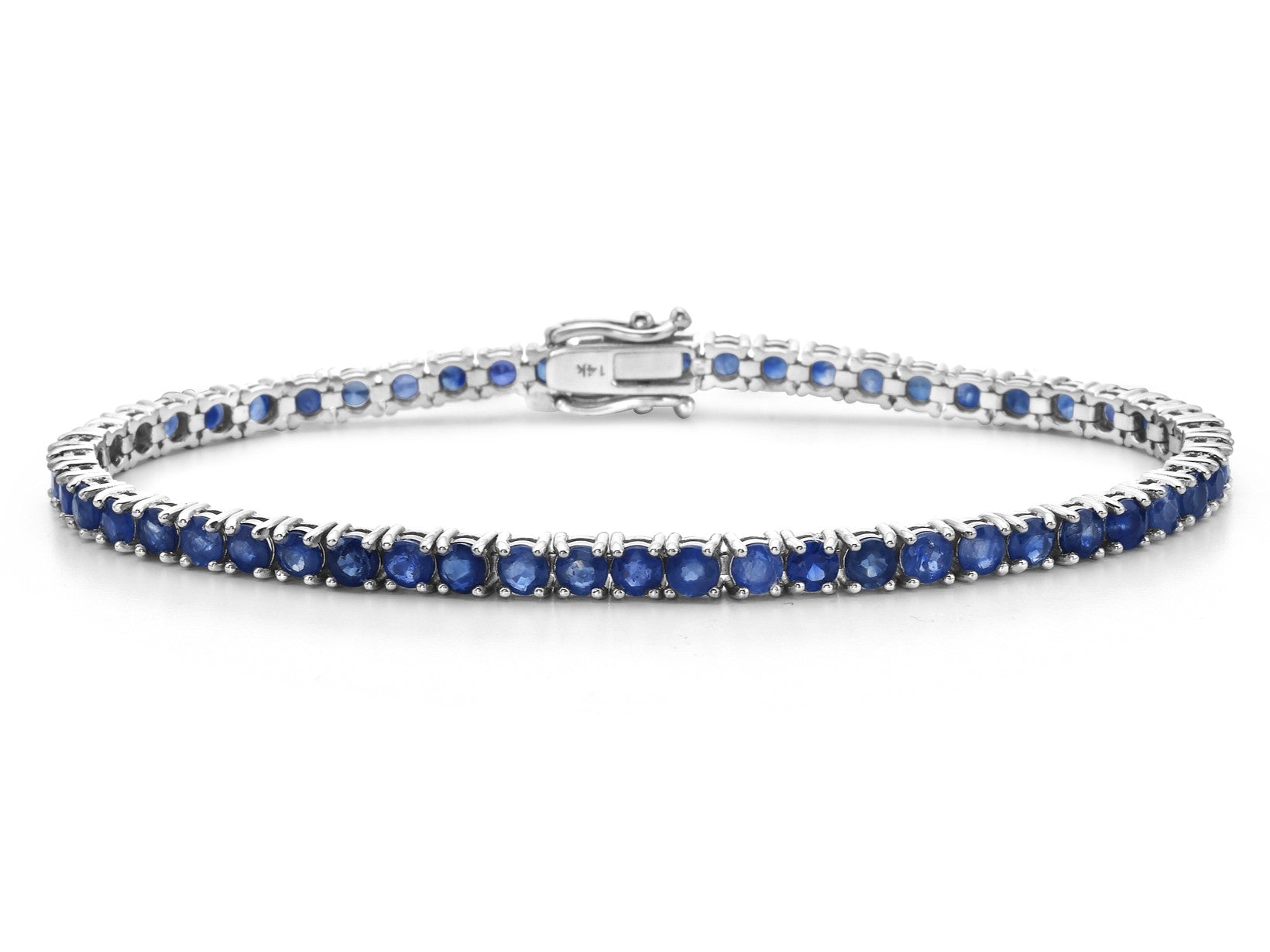 Pulsera En Oro Blanco De 14K Con Zafiro 5.15 Ct