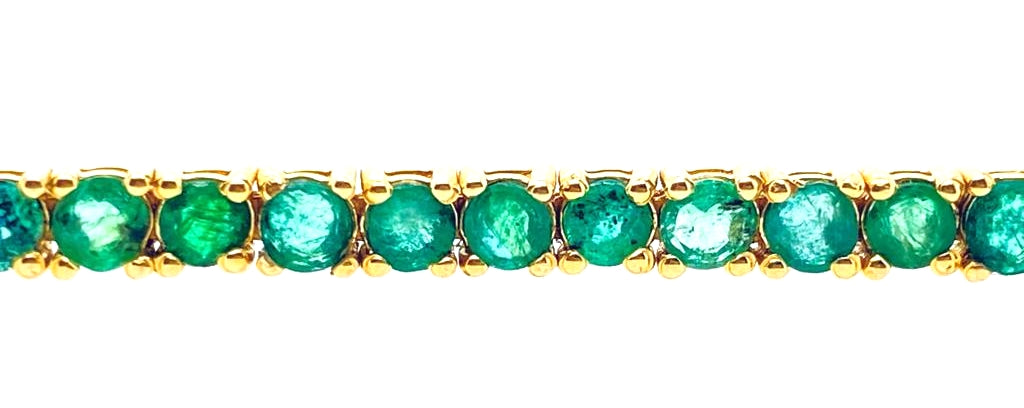 Pulsera En Oro Amarillo De 14K Con Esmeralda 5.3 Ct