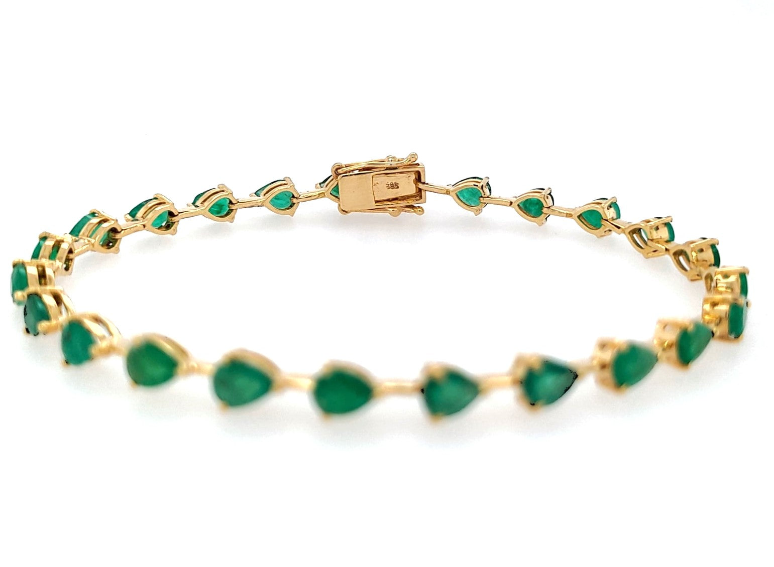 Pulsera En Oro Amarillo De 14K Con Esmeralda 6.2 Ct