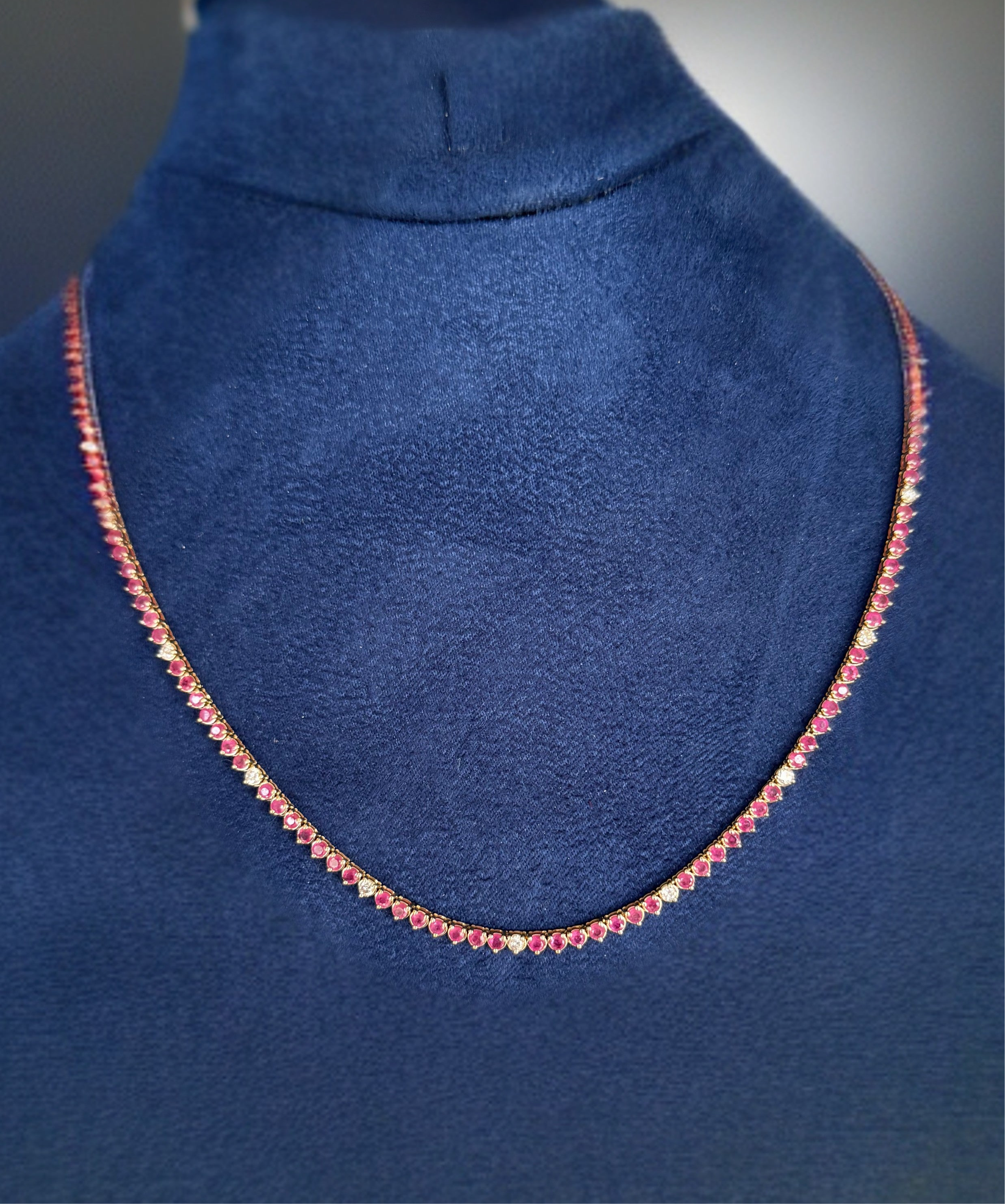 Choker gargantilla 14k Rubi con diamante 8cts