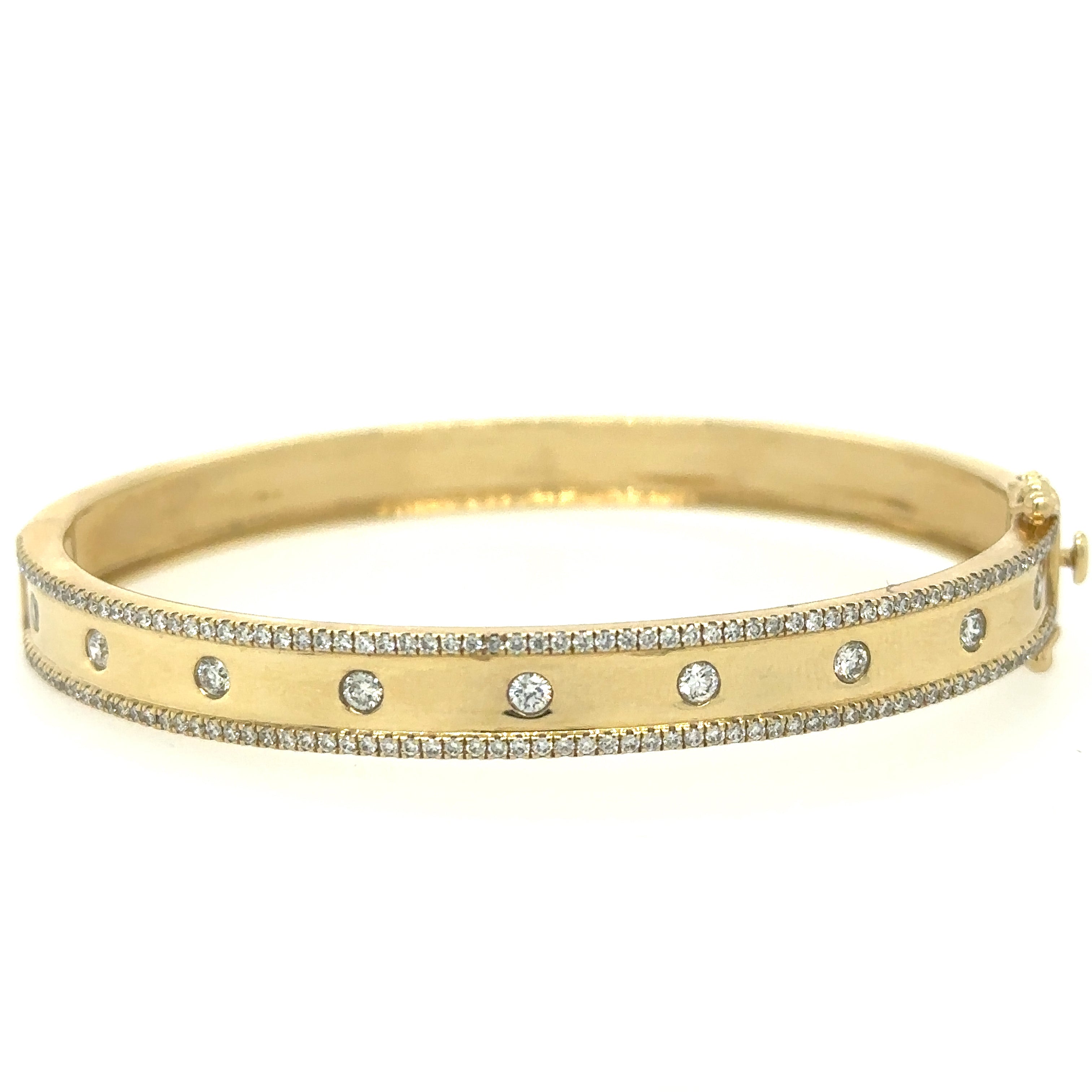 Brazalete De Diamantes De Oro Amarillo De 14 Kt 1.08 Ct.
