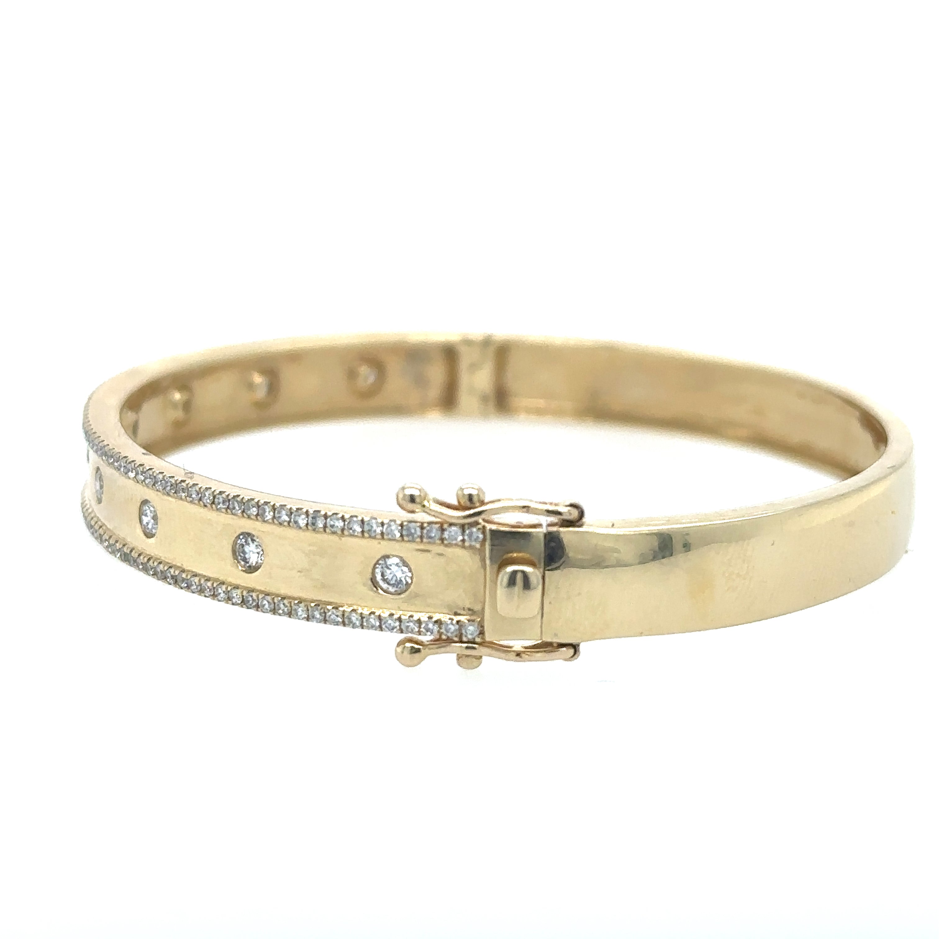 Brazalete De Diamantes De Oro Amarillo De 14 Kt 1.08 Ct.