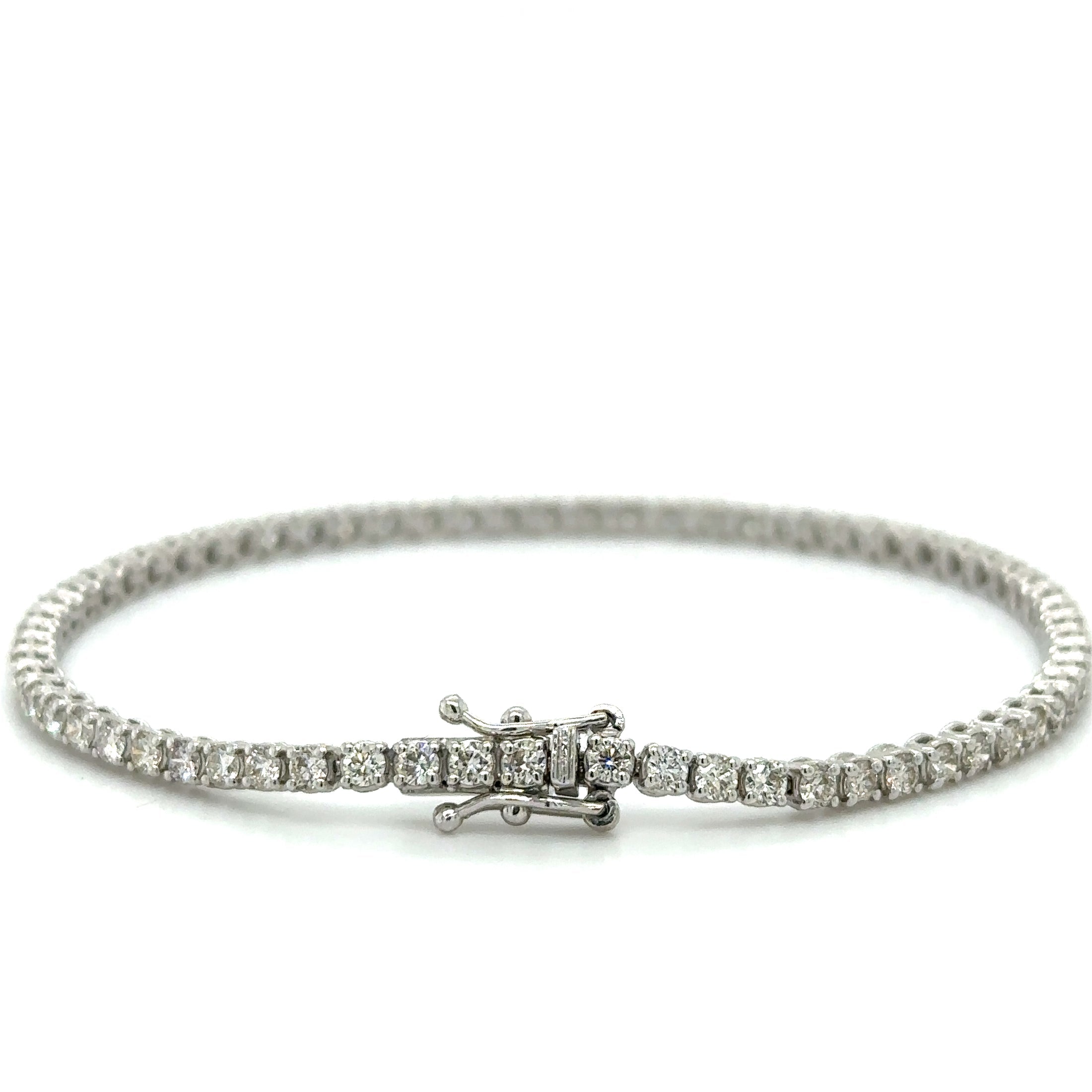Pulsera Tennis de Diamante 3 CT. en Oro Blanco de 18K