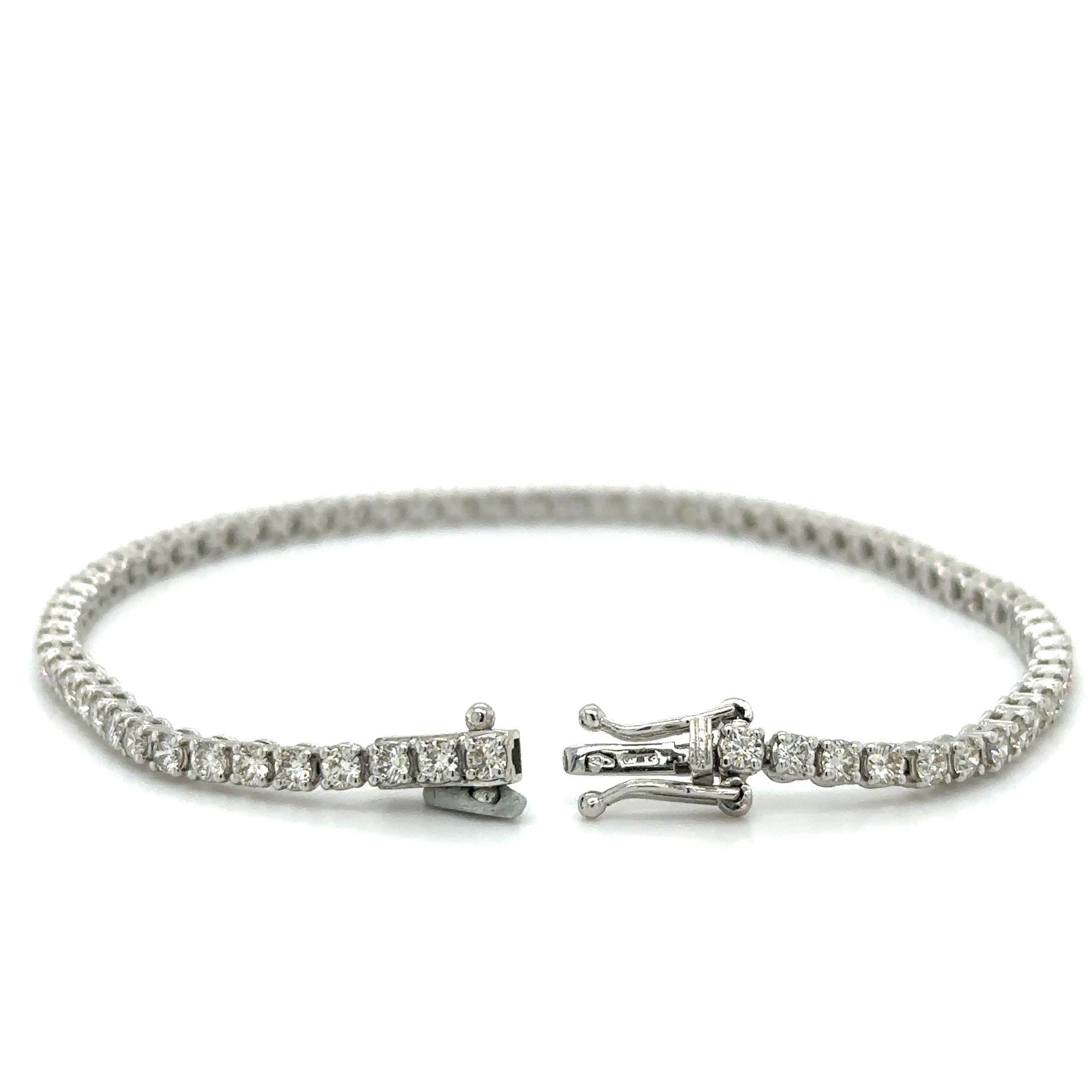 Pulsera Tennis de Diamante 2.86 CT. en Oro Blanco de 18K