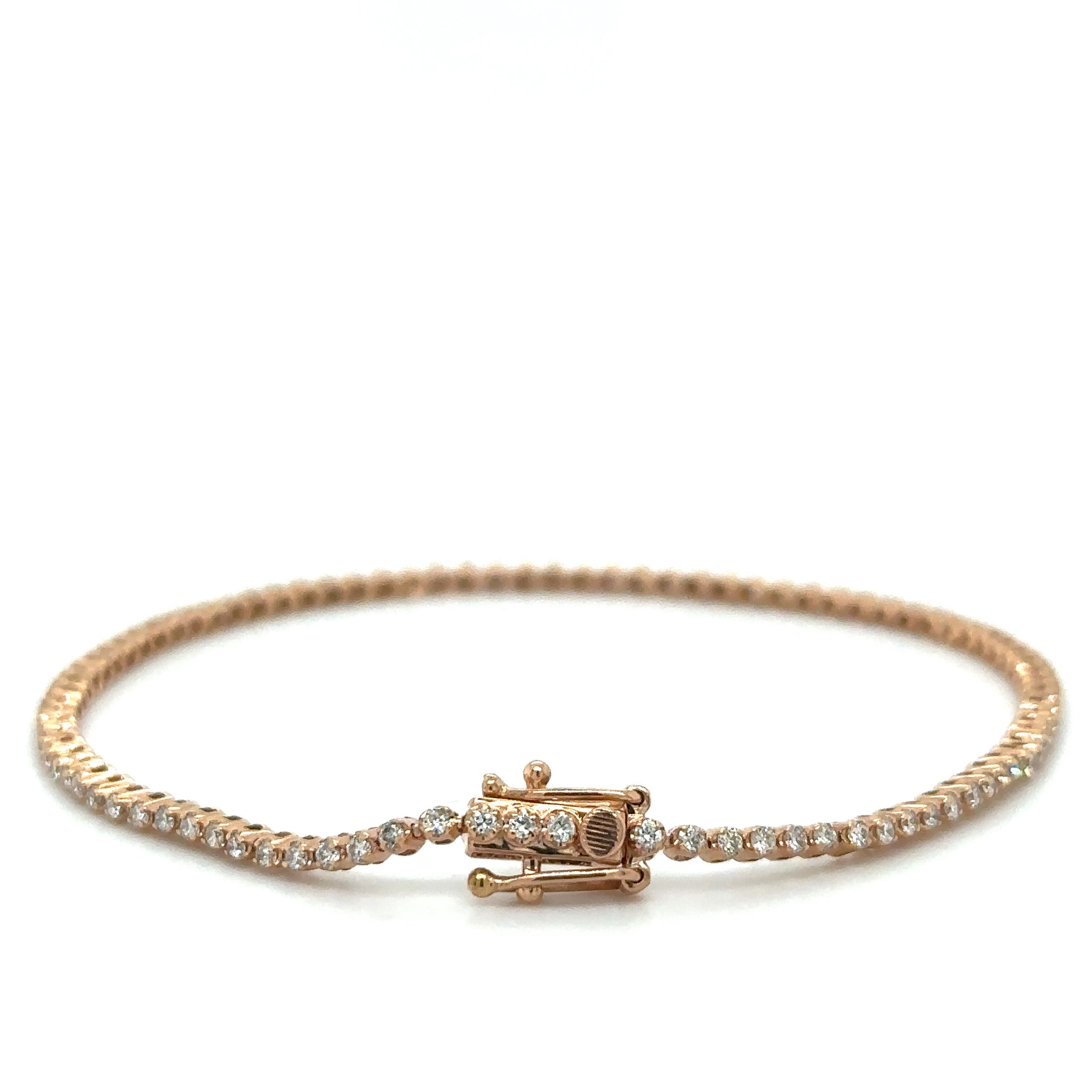 Pulsera Tennis de Diamante 1 CT. en Oro Rosa de 14K
