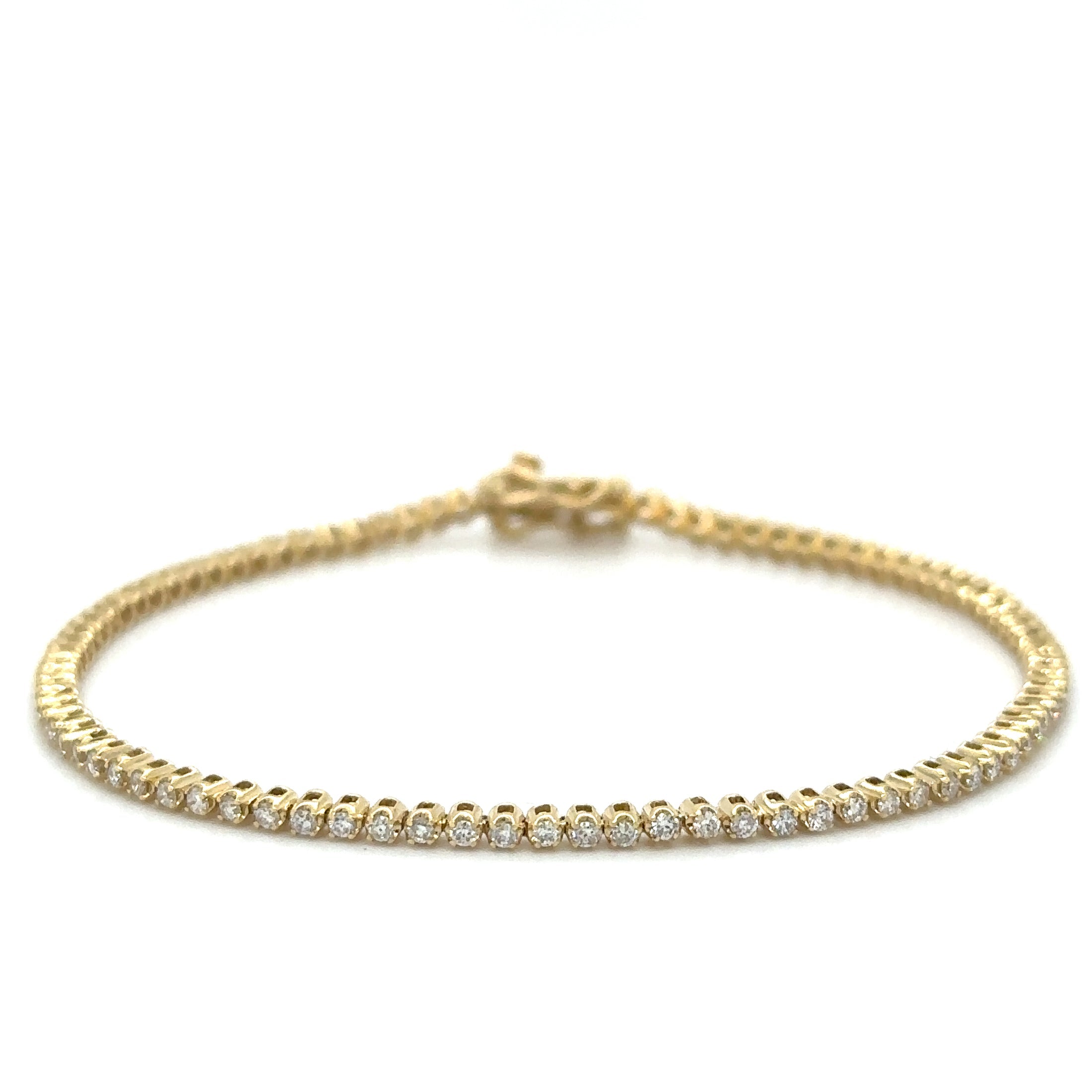 Pulsera Tennis de Diamante 1 CT. en Oro Amarillo de 14K