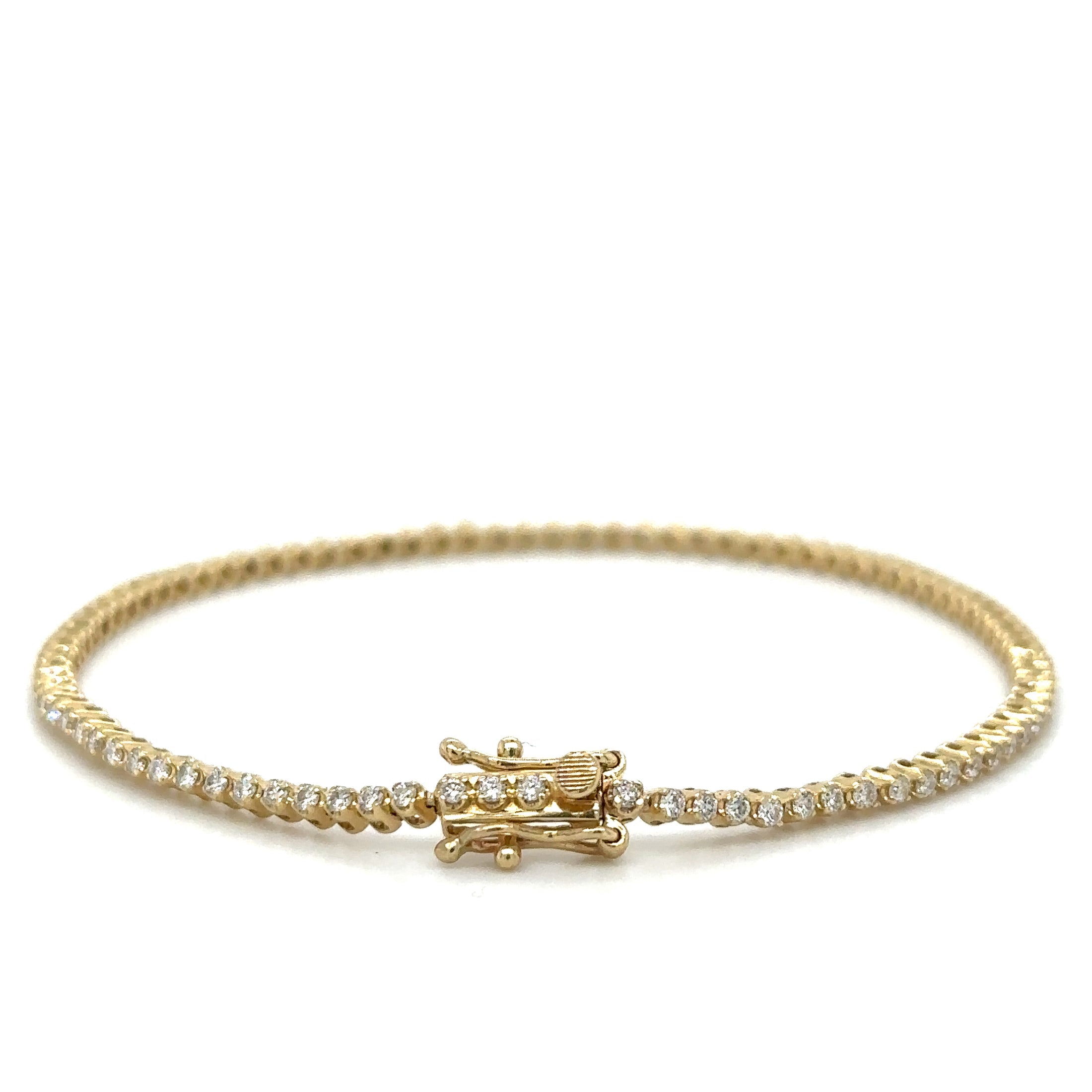 Pulsera Tennis de Diamante 1 CT. en Oro Amarillo de 14K