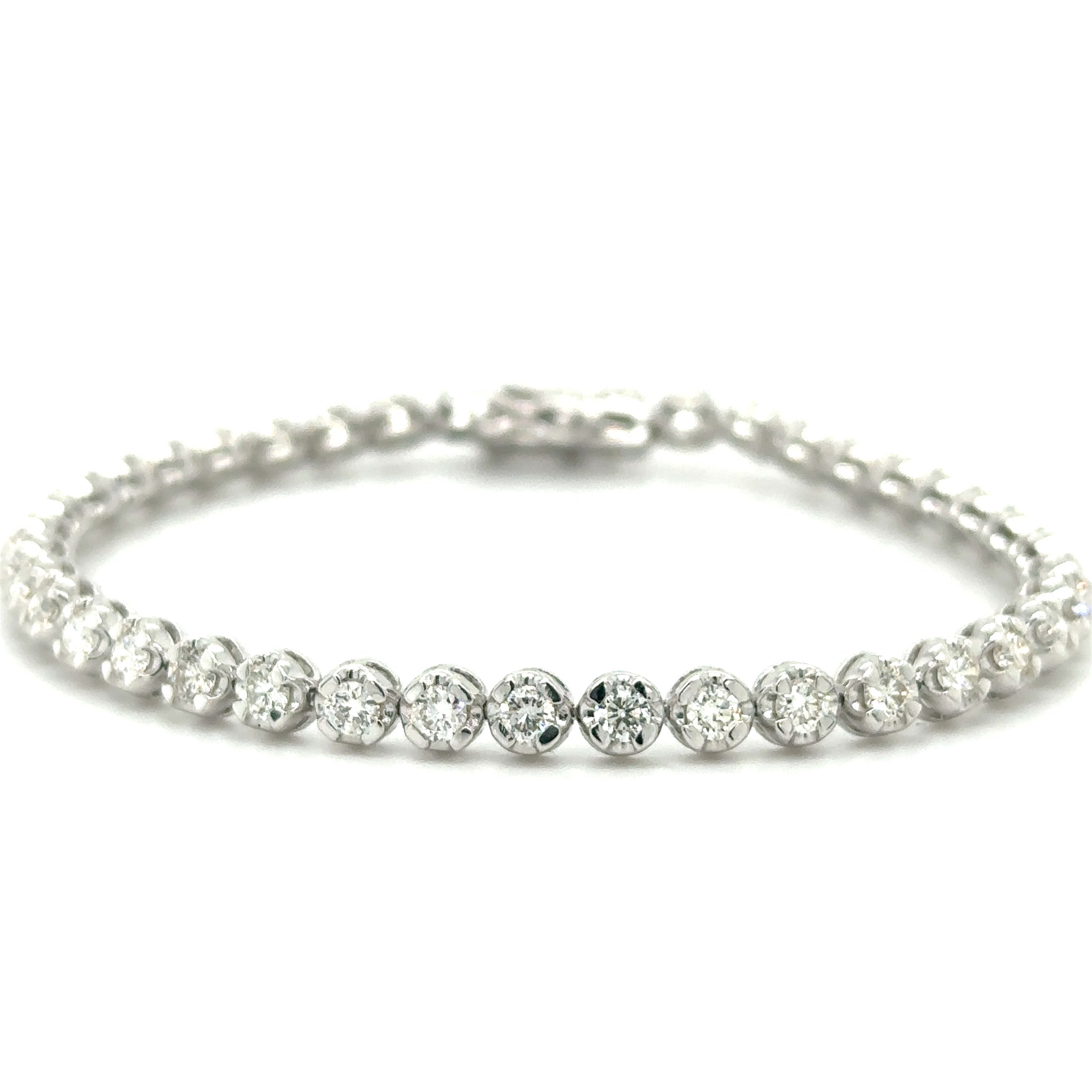 Pulsera Tennis de Diamante 3.63 CT. en Oro Blanco de 14K