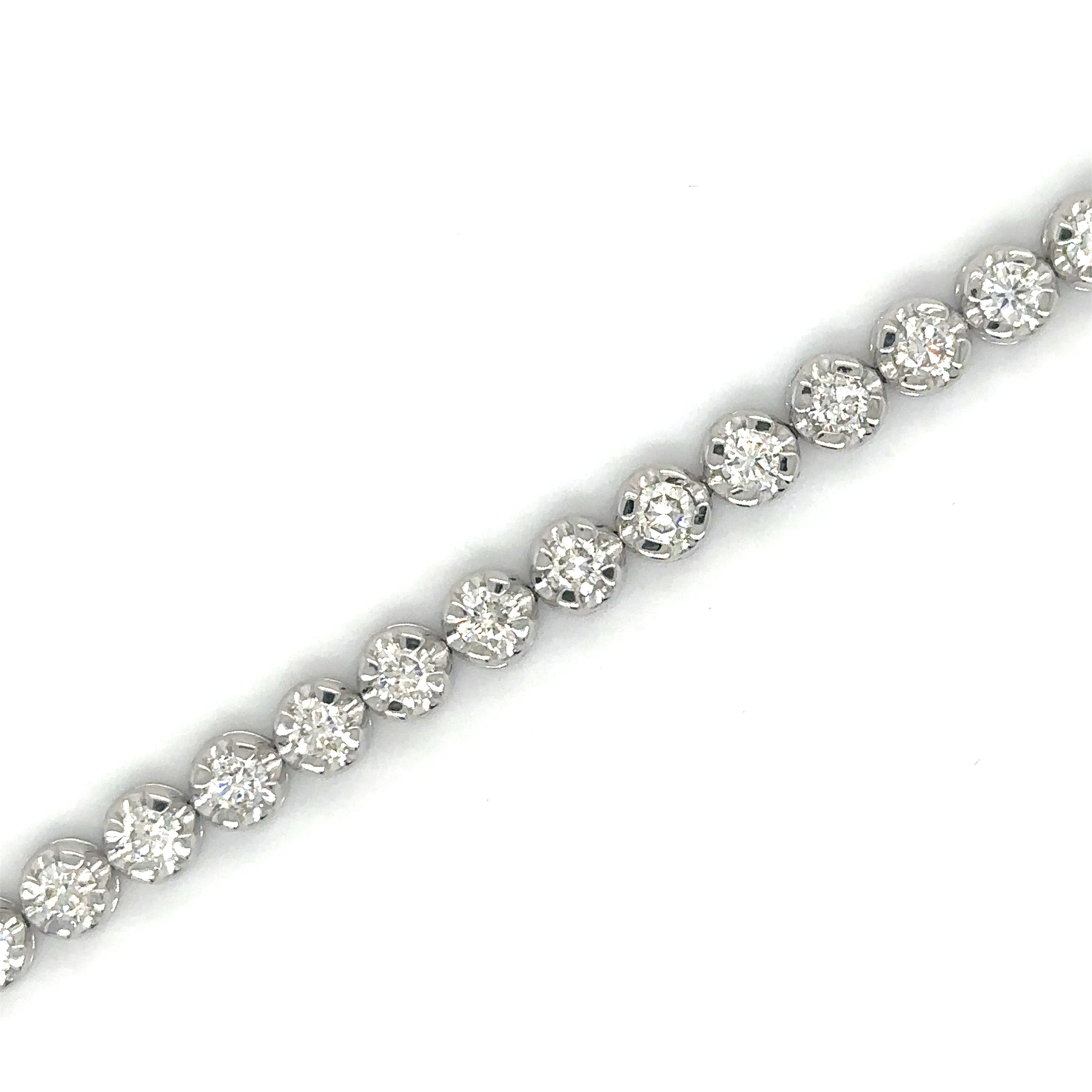 Pulsera De Tenis De Diamantes De Oro Blanco De 14K 3.63 Ct.