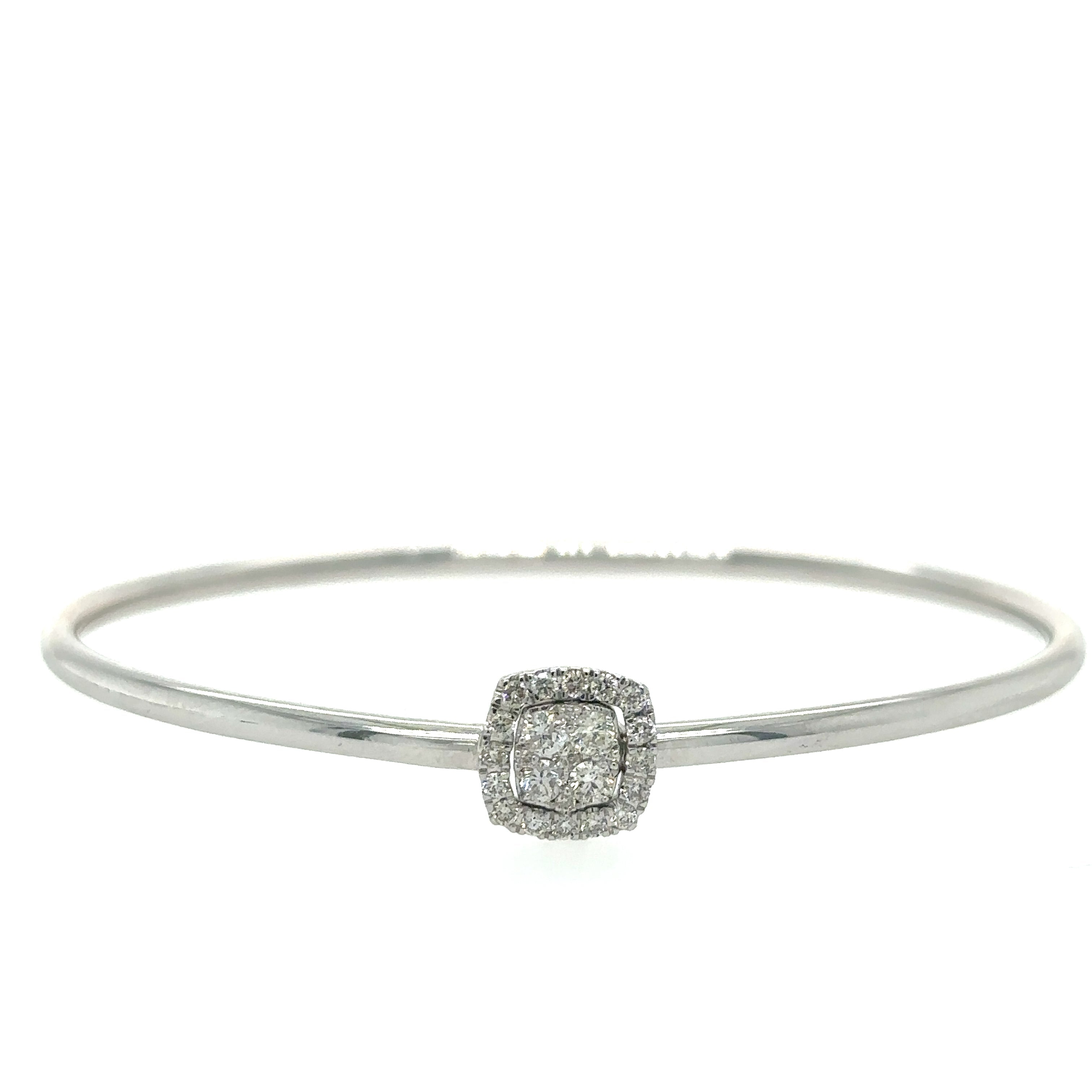 Pulsera de Diamantes en Oro Blanco de 14K 0.44ct