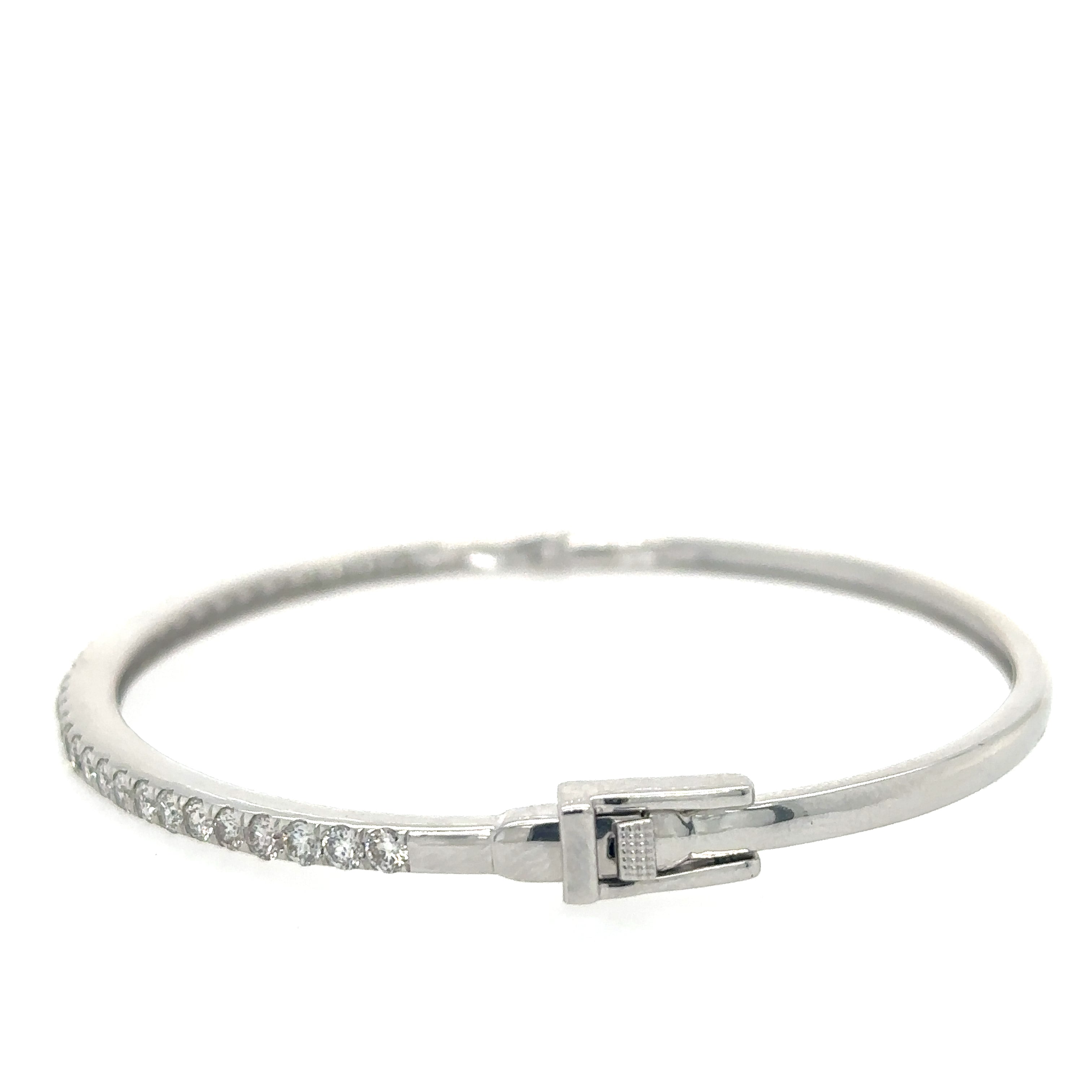 Brazalete De Diamantes De Oro Blanco De 14 Kt 1.45 Ct.