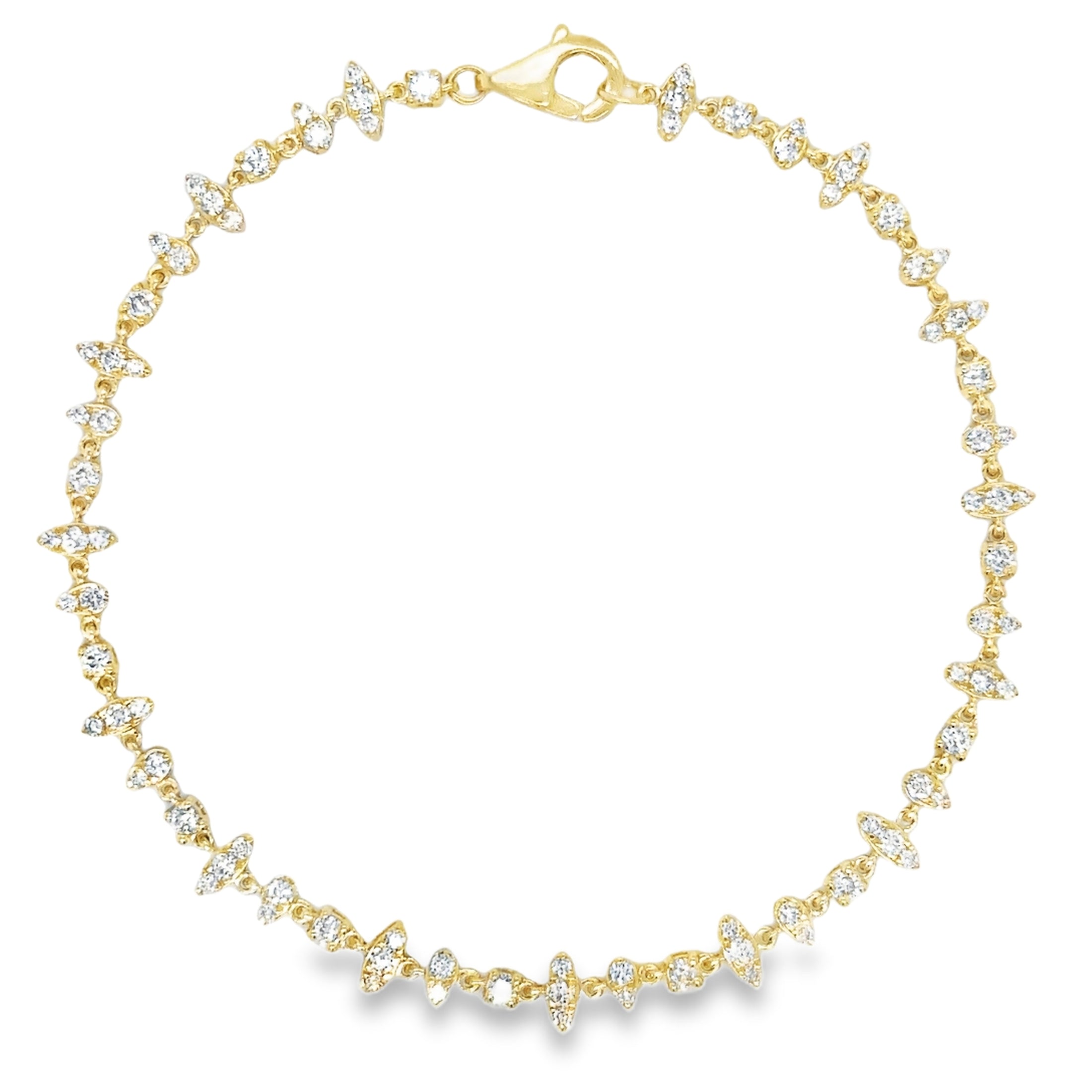 Pulsera De Diamantes De Oro Amarillo De 14 K De   1.23 TCW.