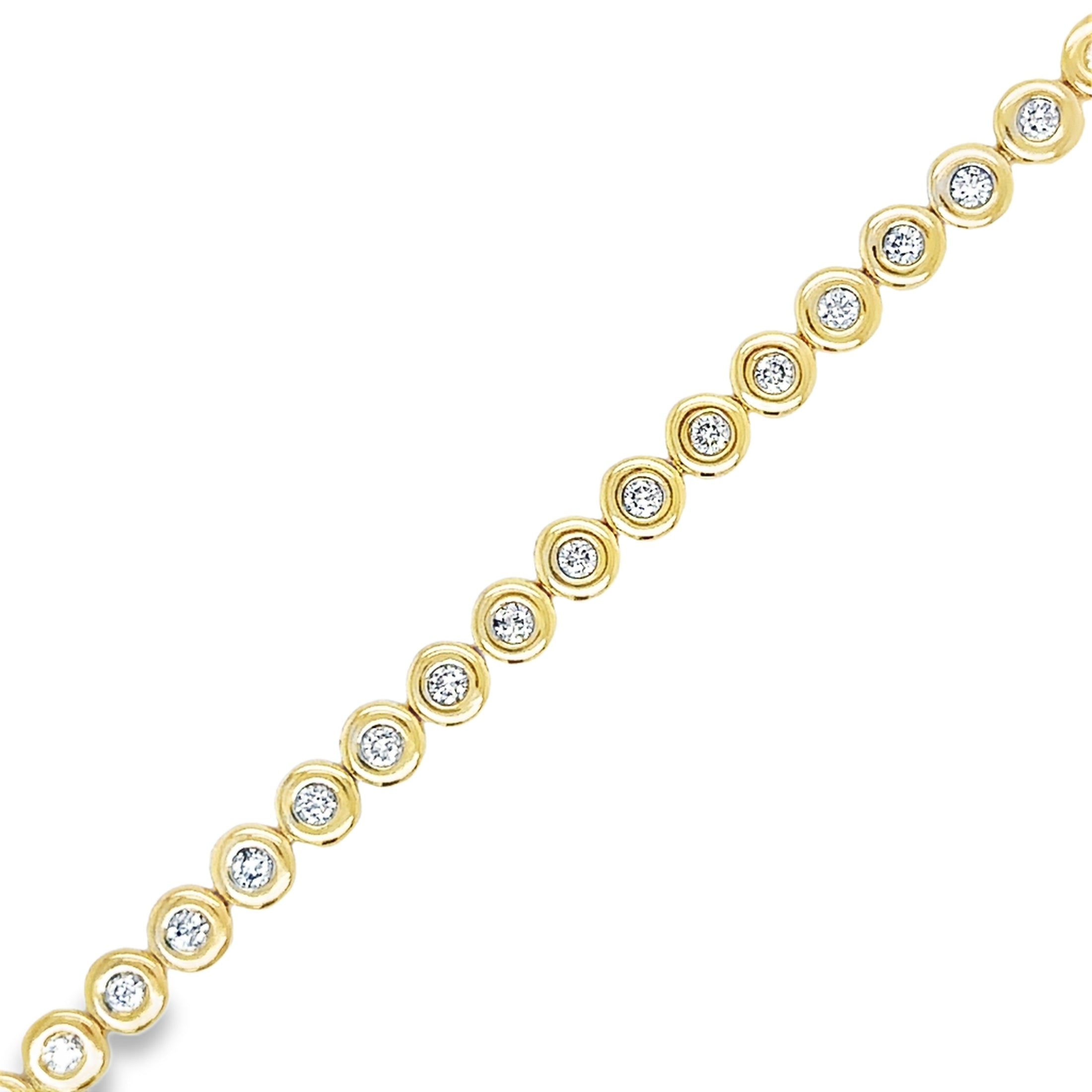 Brazalete De Tenis Con Bisel De Diamantes En Oro Amarillo De 14K, 1,01 Tcw