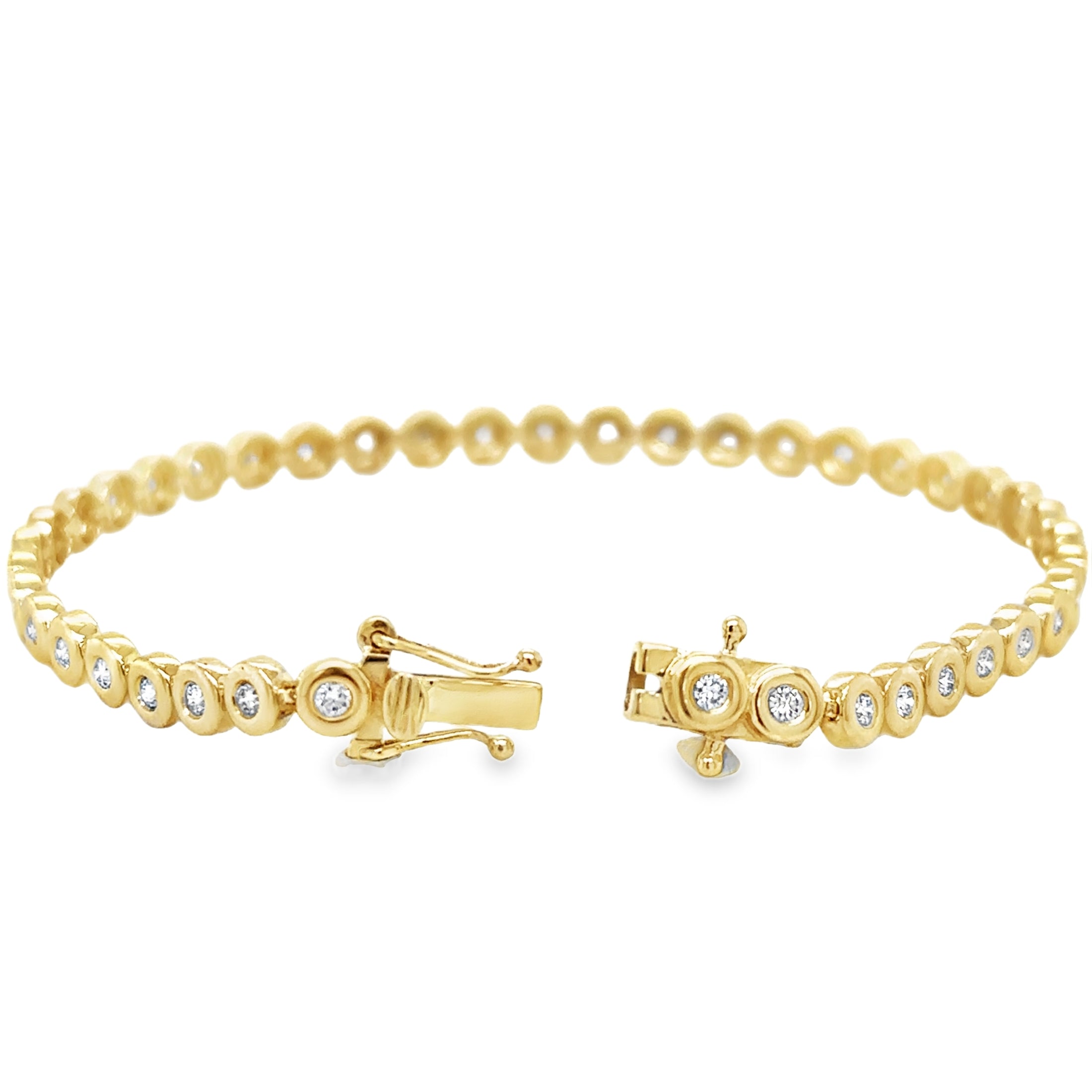 Brazalete De Tenis Con Bisel De Diamantes En Oro Amarillo De 14K, 1,01 Tcw