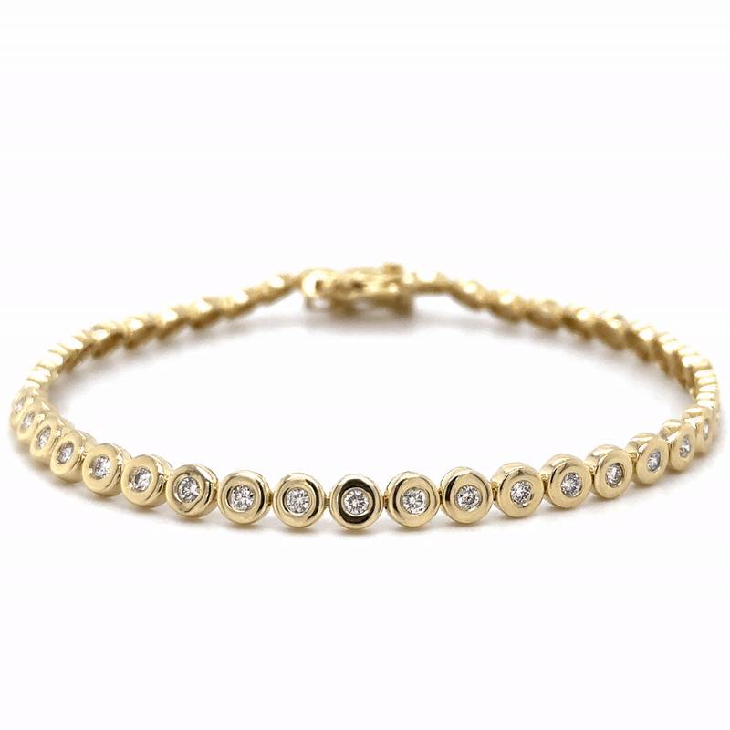 Brazalete De Tenis Con Bisel De Diamantes En Oro Amarillo De 14K, 1,01 Tcw
