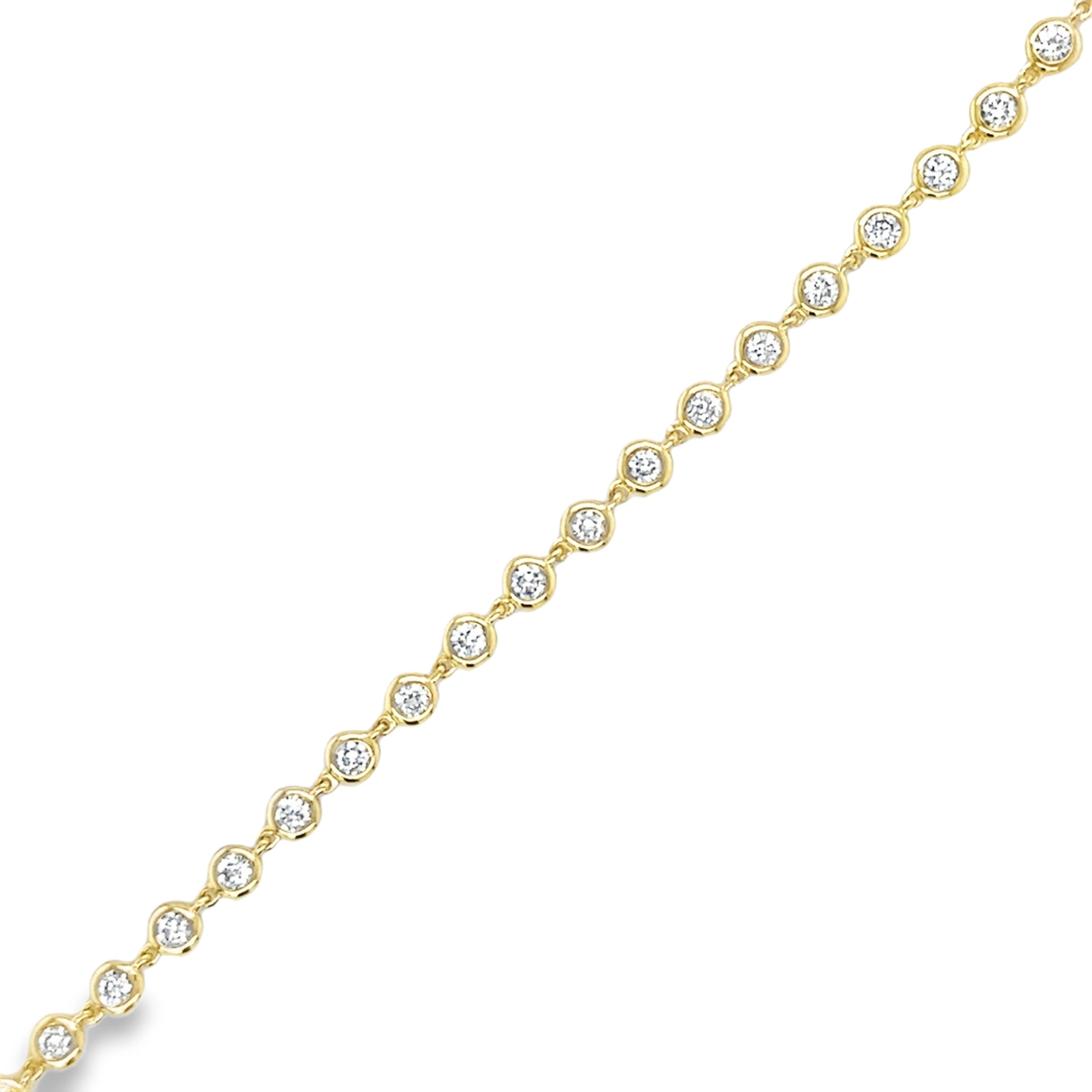 Pulsera De Diamantes Biselados En Oro Amarillo De 14 Kt 1.08 Ct.
