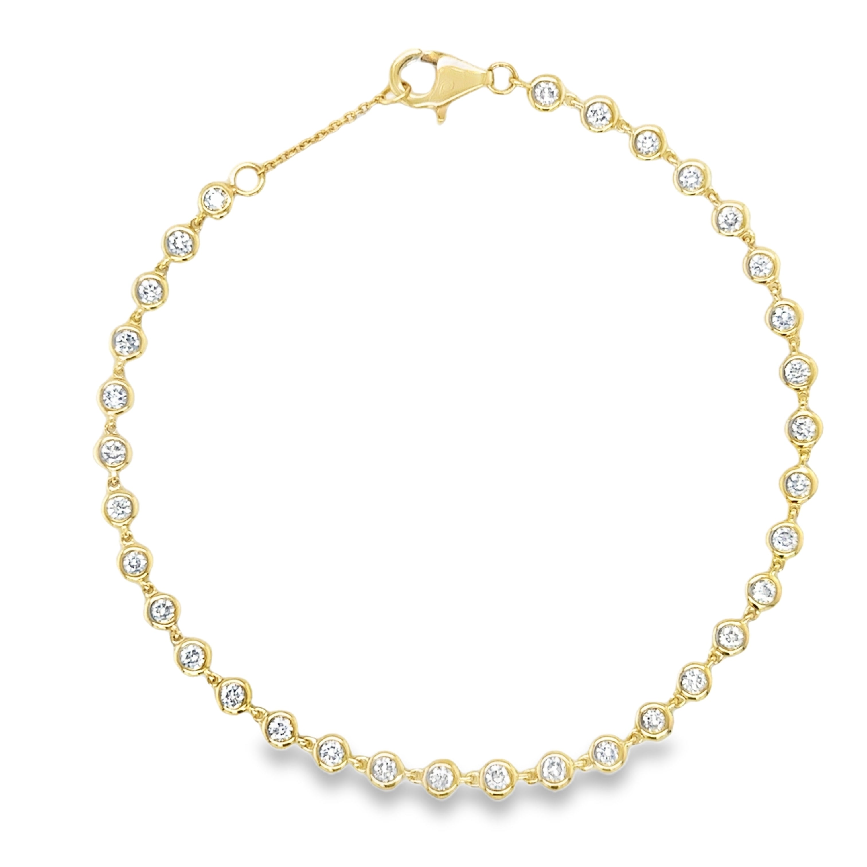 Pulsera De Diamantes Biselados En Oro Amarillo De 14 Kt 1.08 Ct.