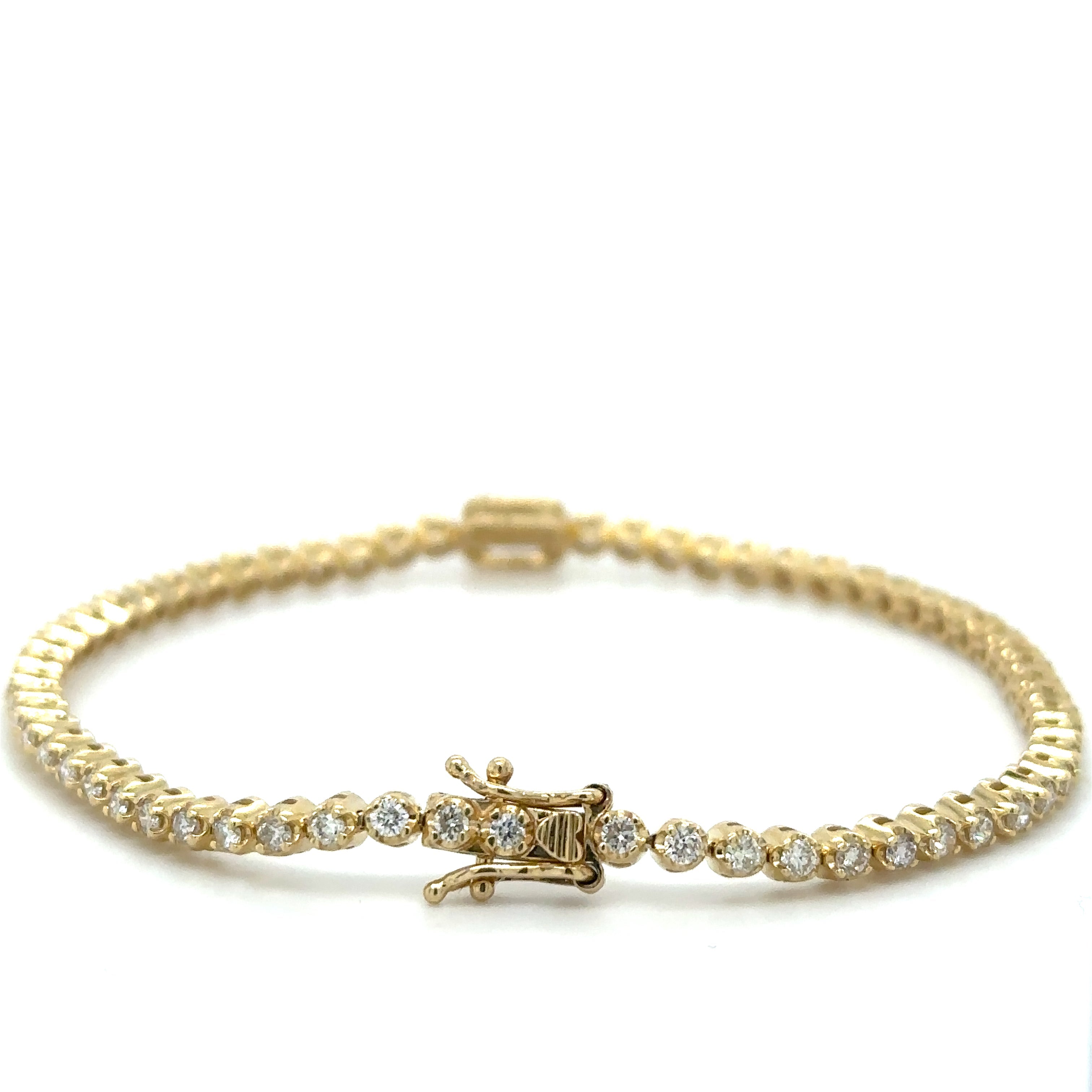 Pulsera De Tenis De Diamantes Con Diamantes Baguette 1.87 Ct.