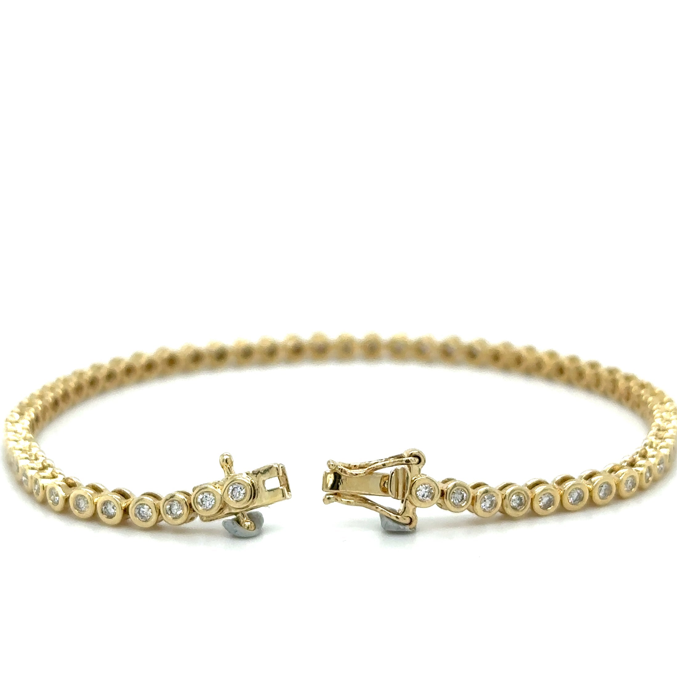 1 CT. Diamond Bezel Tennis Bracelet in 14K Yellow Gold