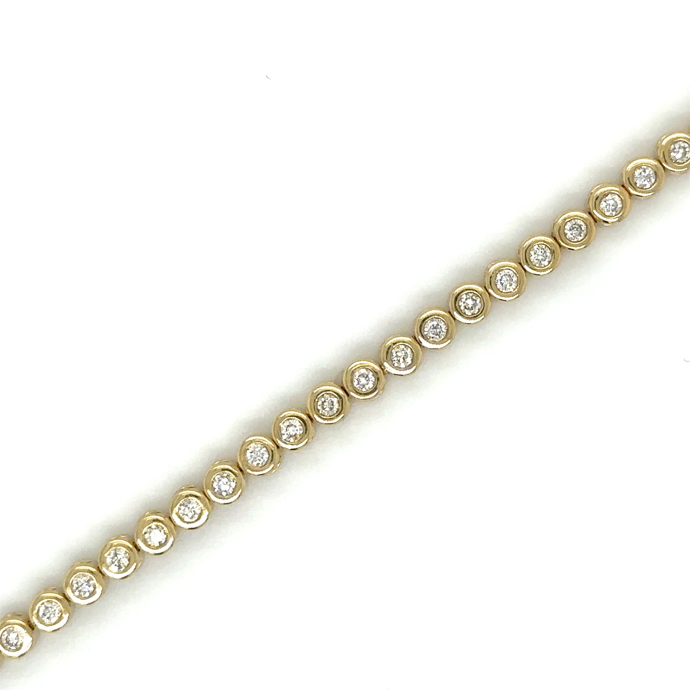 1 CT. Diamond Bezel Tennis Bracelet in 14K Yellow Gold