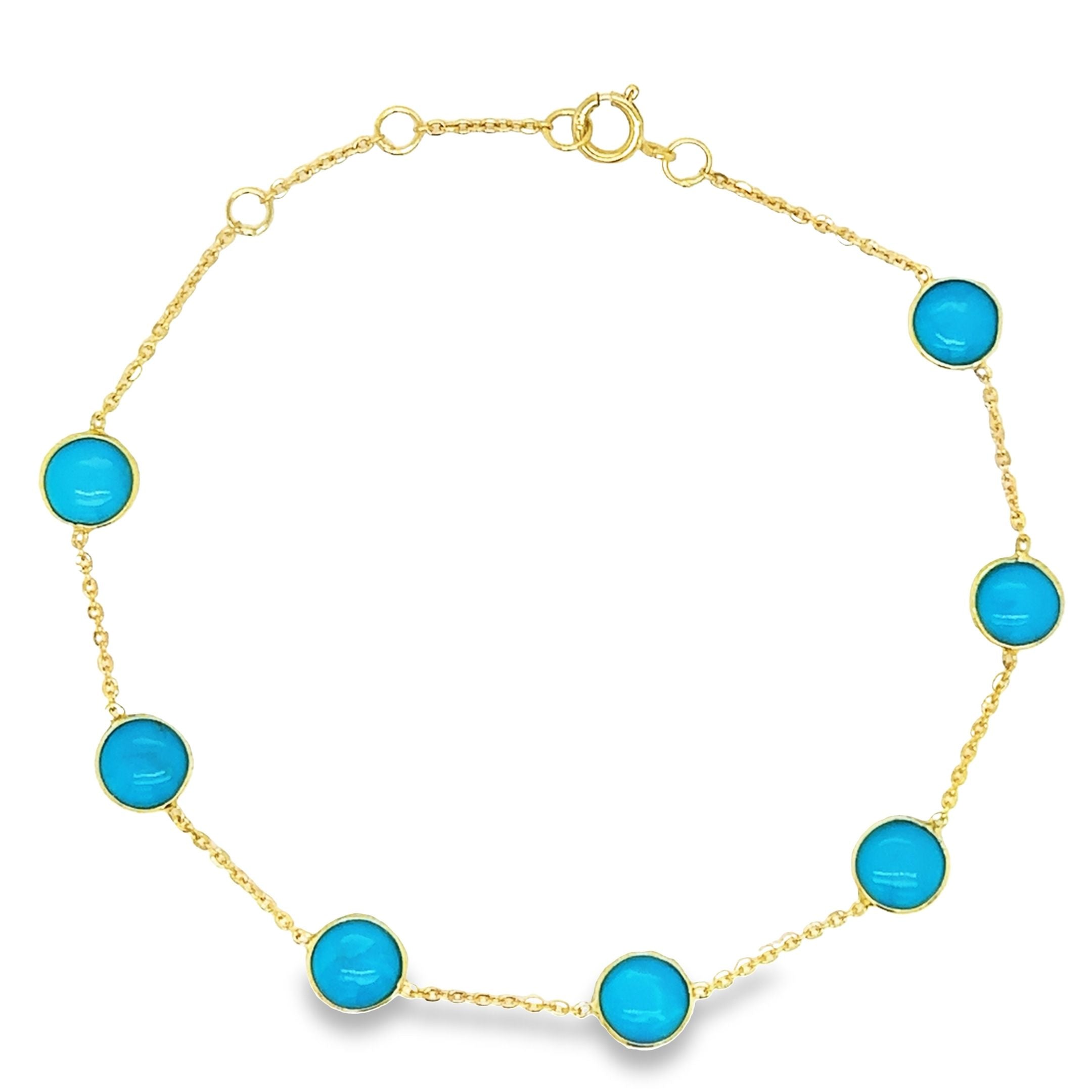 Pulsera De Estación De Monedas Redonda De La Bella Durmiente De Oro Amarillo De 18Kt 4.9 Ct.