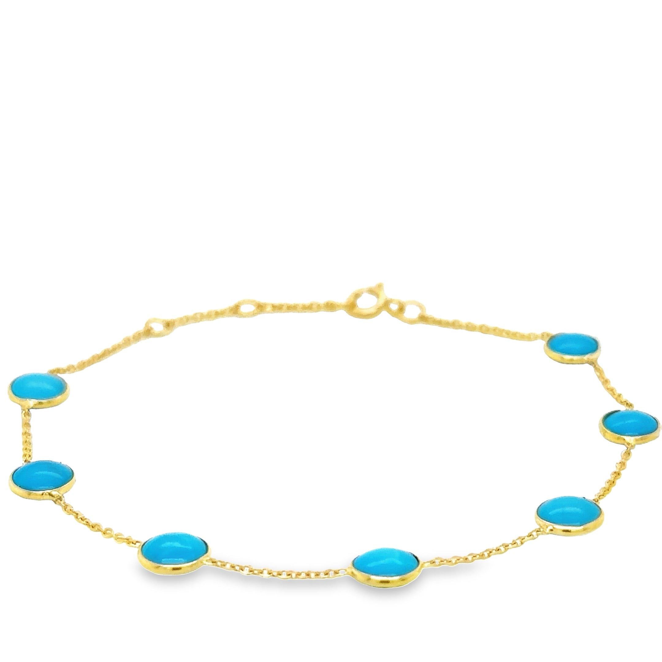 Pulsera De Estación De Monedas Redonda De La Bella Durmiente De Oro Amarillo De 18Kt 4.9 Ct.