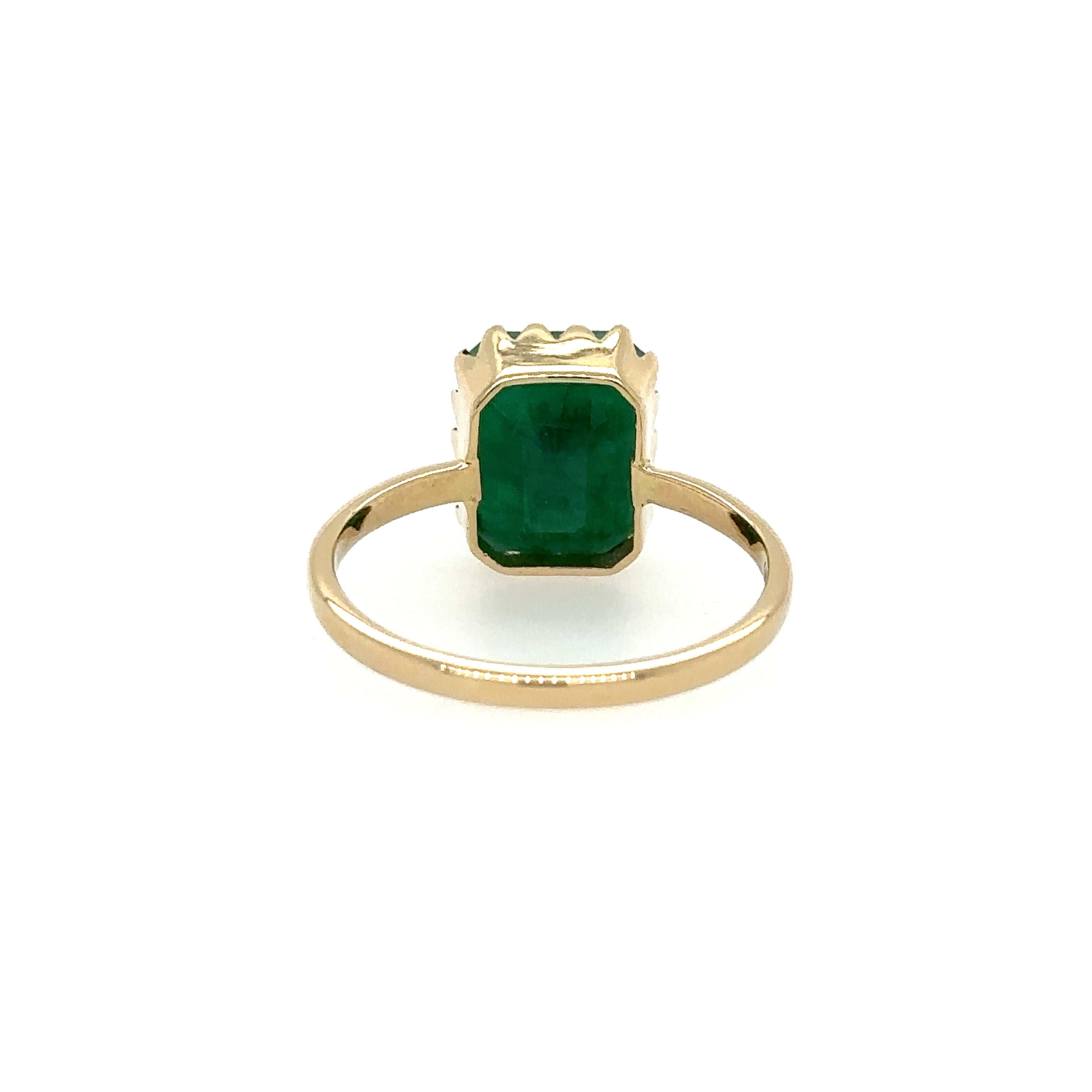 Anillo De Oro Amarillo Y Esmeralda 4.25 Ct.